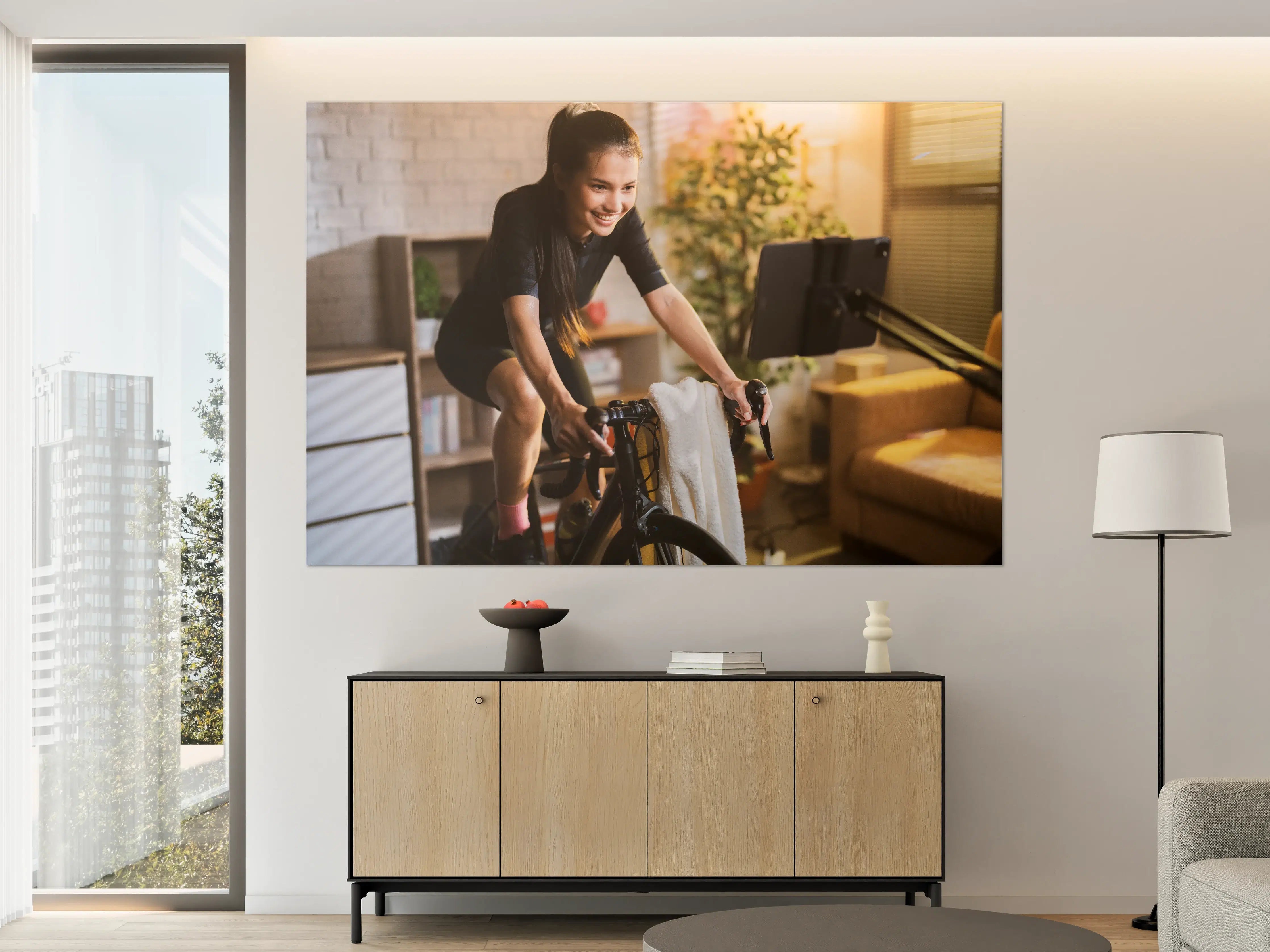 Große Wandbilder - Asiatische Radfahrerin