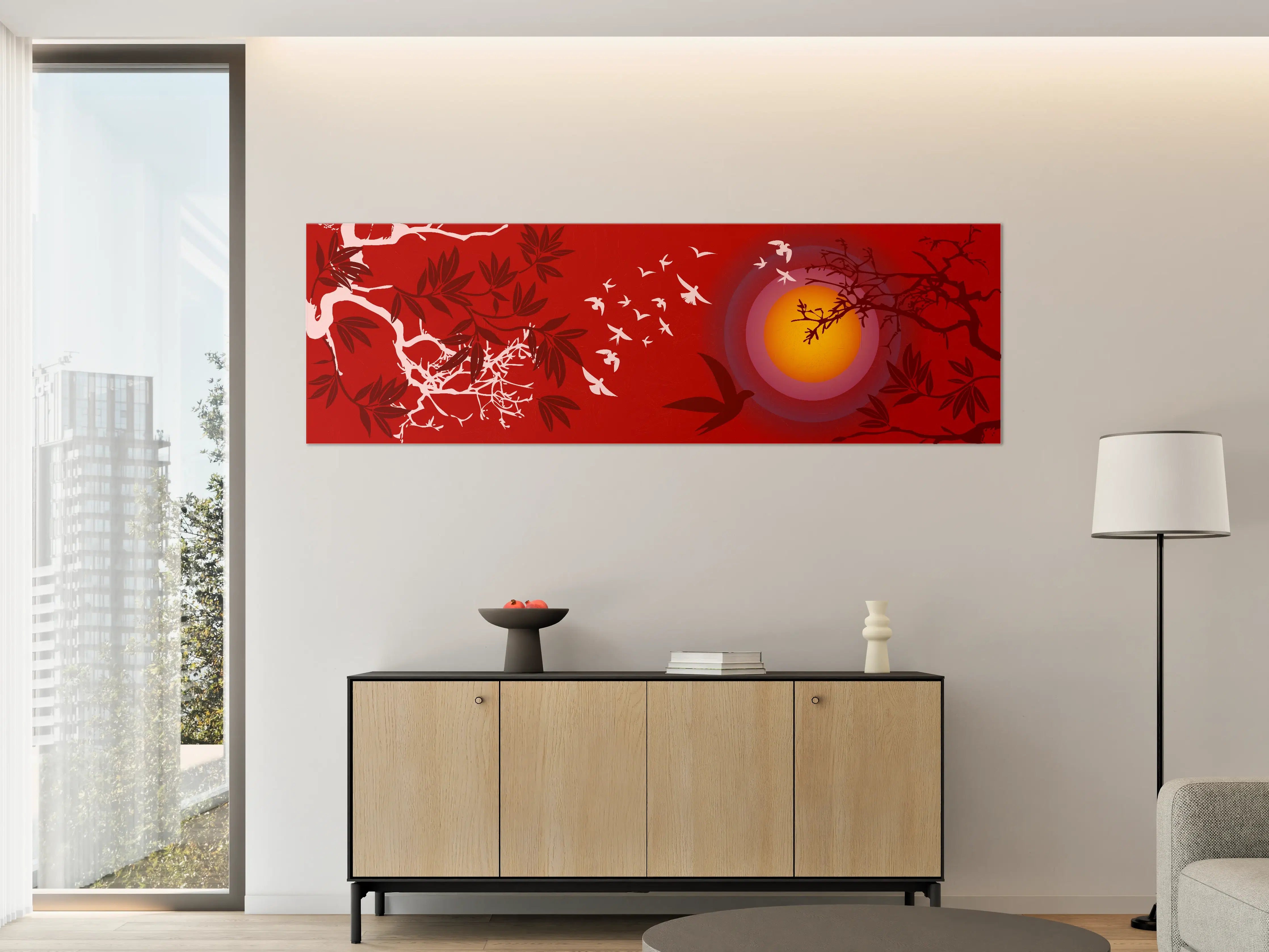Große Wandbilder - Asiatischer Sonnenuntergang Rot