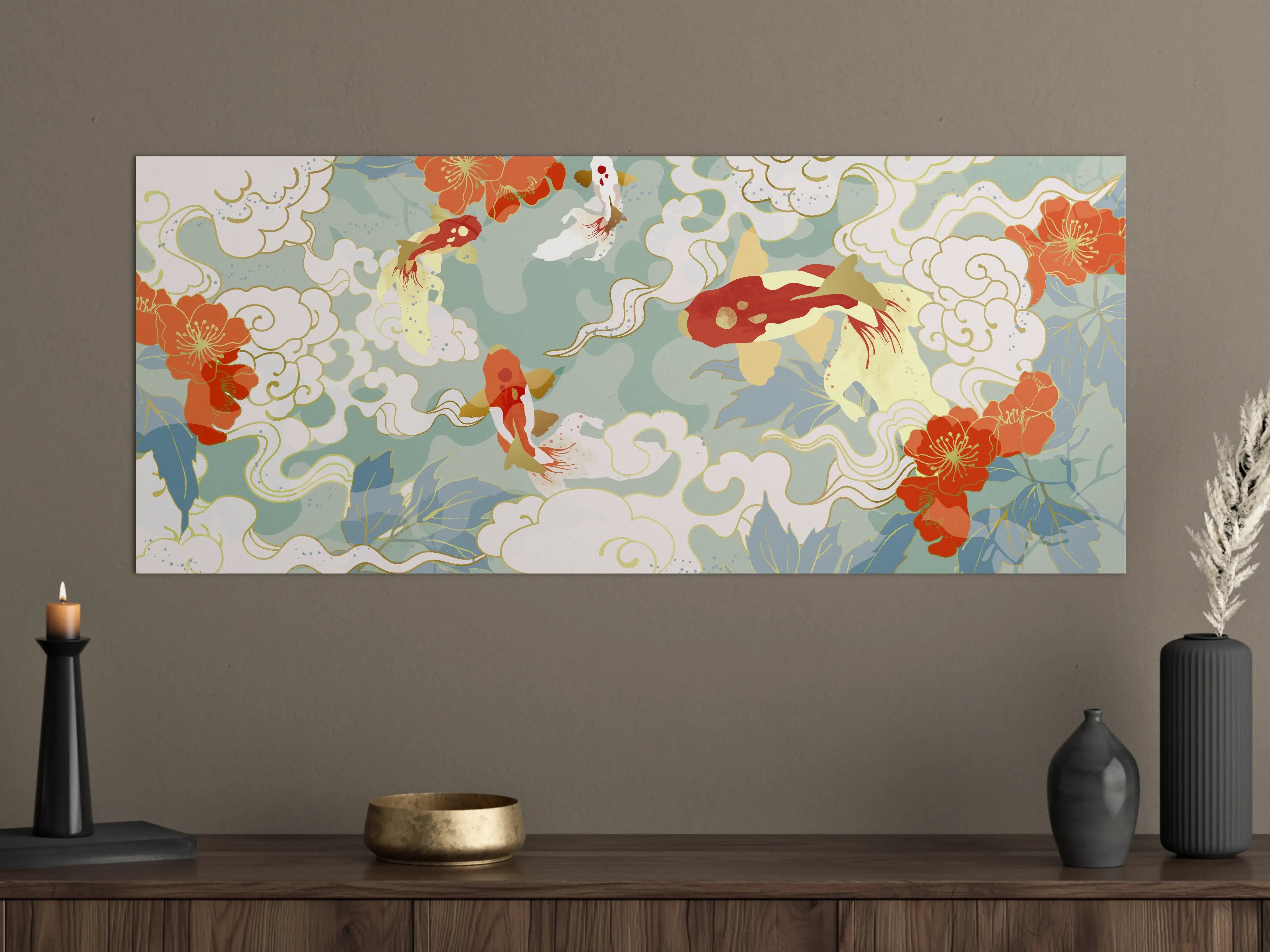 Große Wandbilder - Asiatisches Koi-Karpfen-Muster