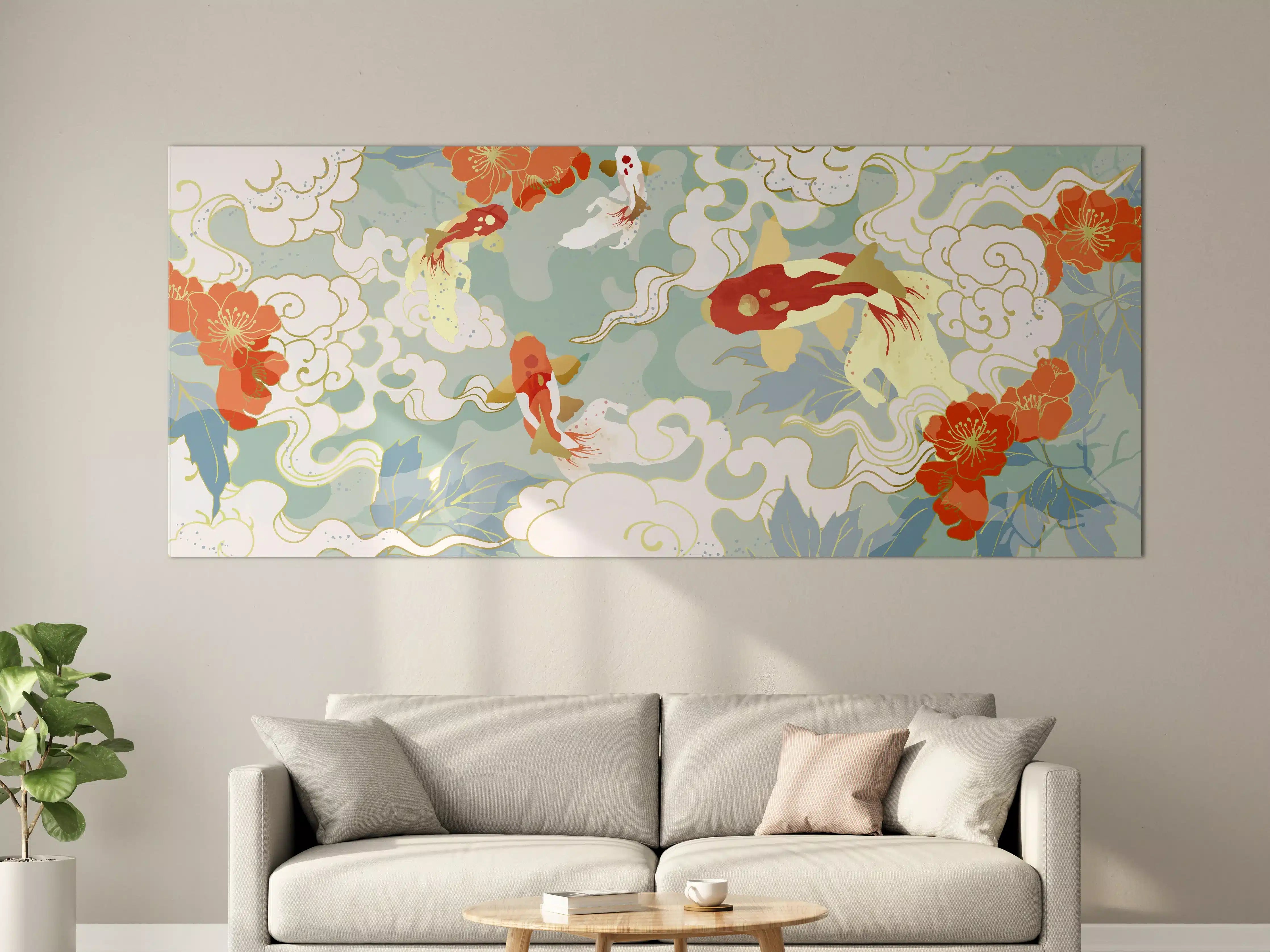 Große Wandbilder - Asiatisches Koi-Karpfen-Muster