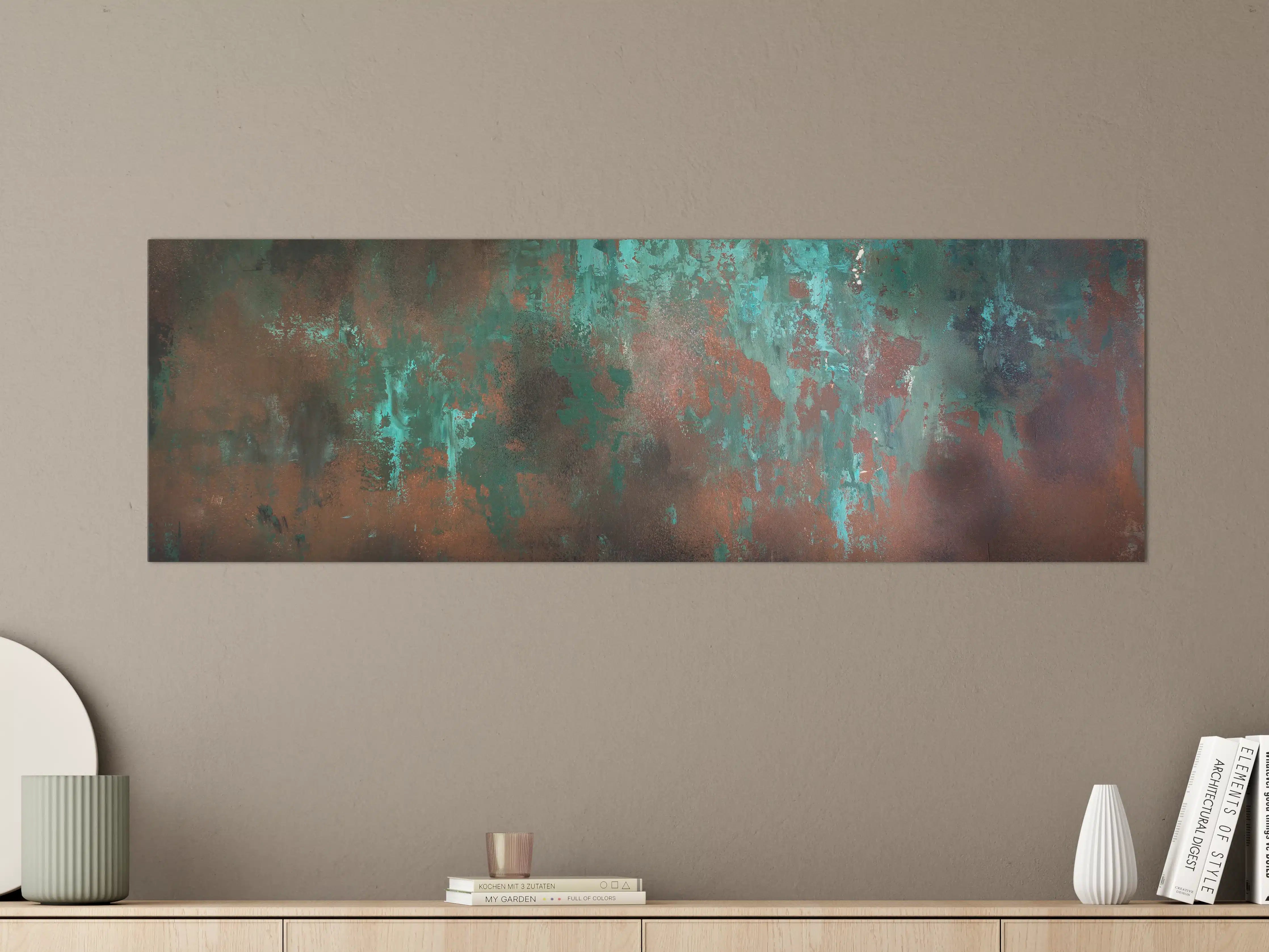 Große Wandbilder - Ästhetische Patina mit Blau- und Braun-Tönen