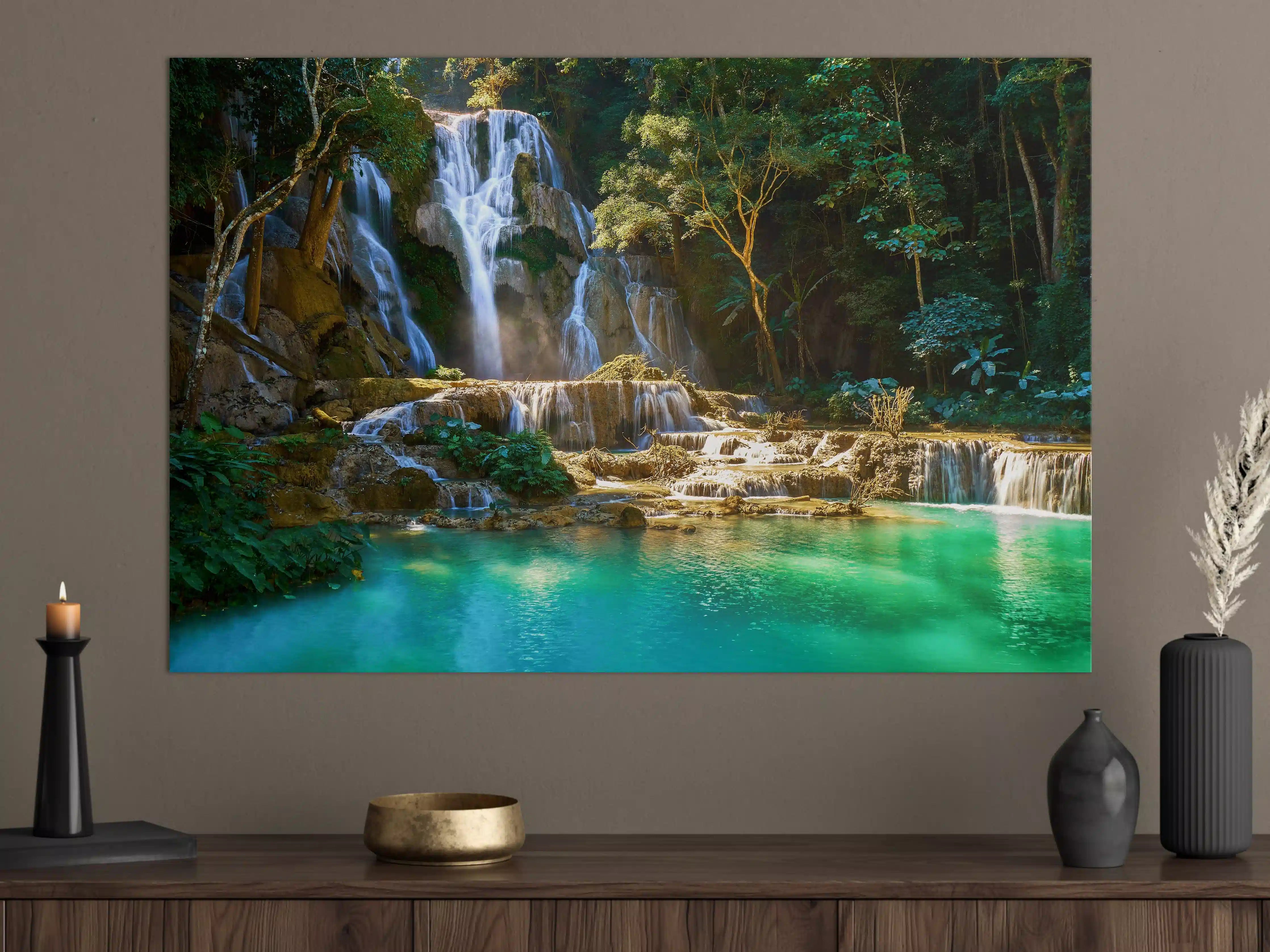 Große Wandbilder - Atemberaubender Wasserfall in Laos
