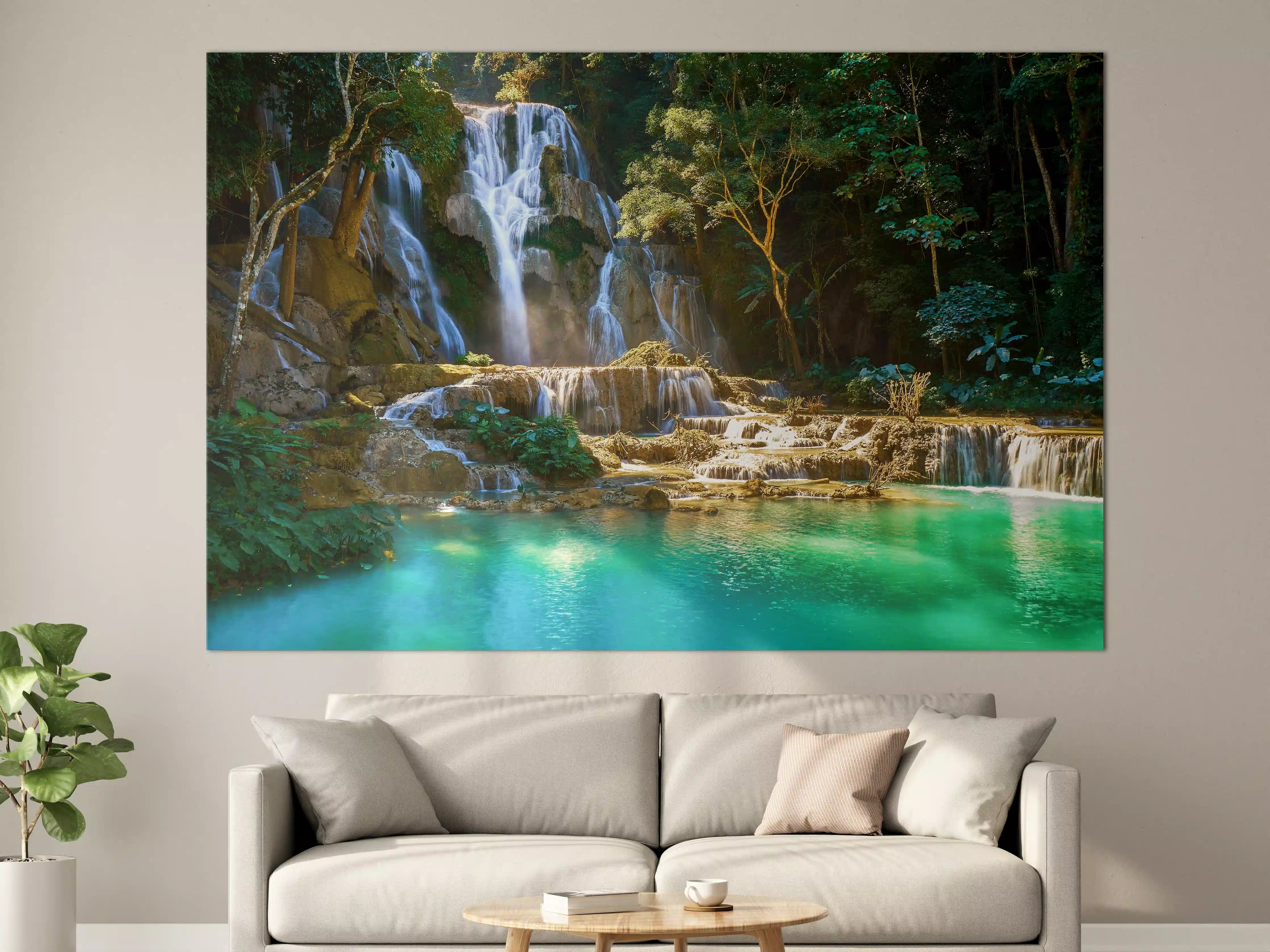 Große Wandbilder - Atemberaubender Wasserfall in Laos