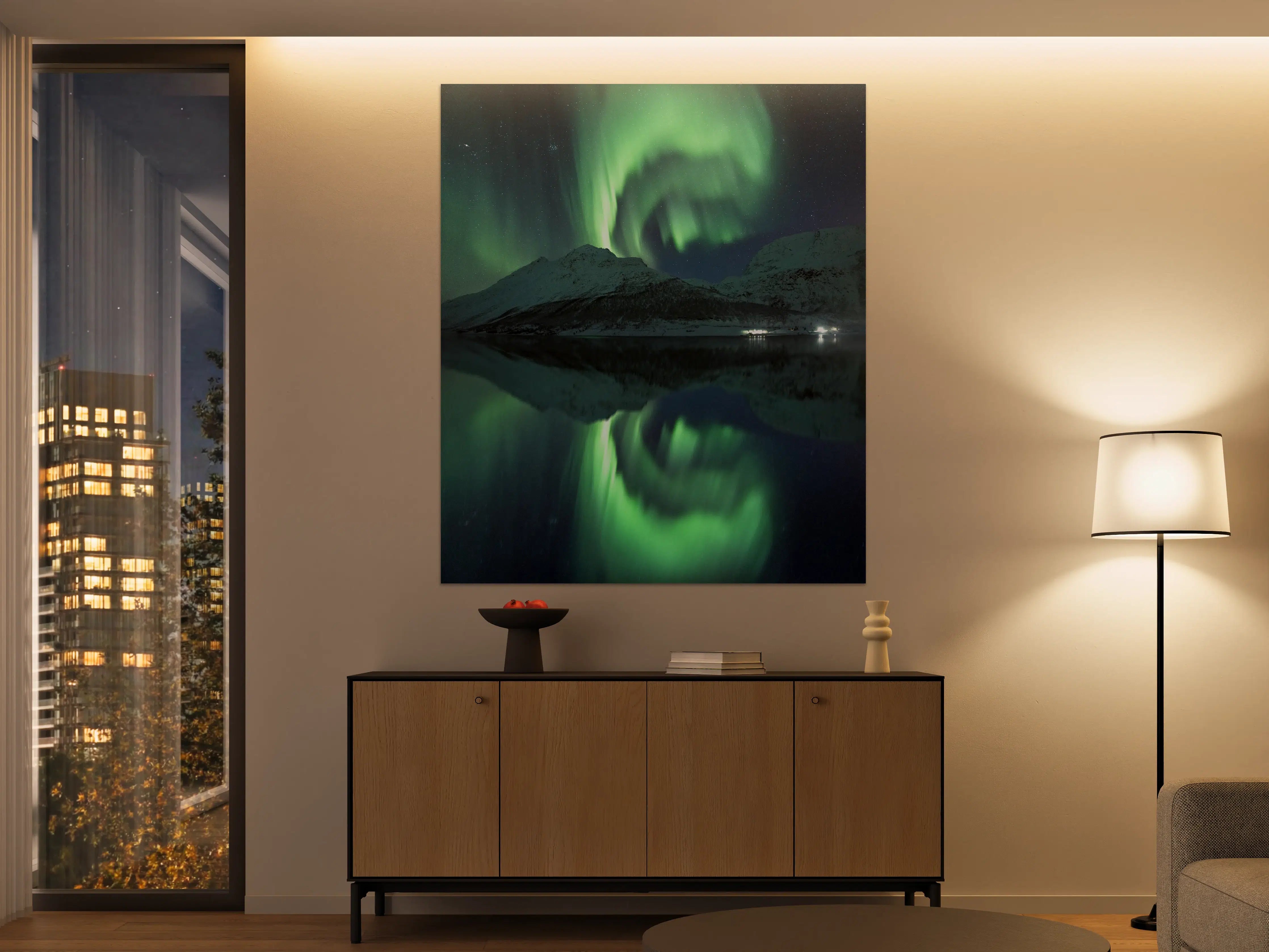 Große Wandbilder - Aurora Borealis Reflexion