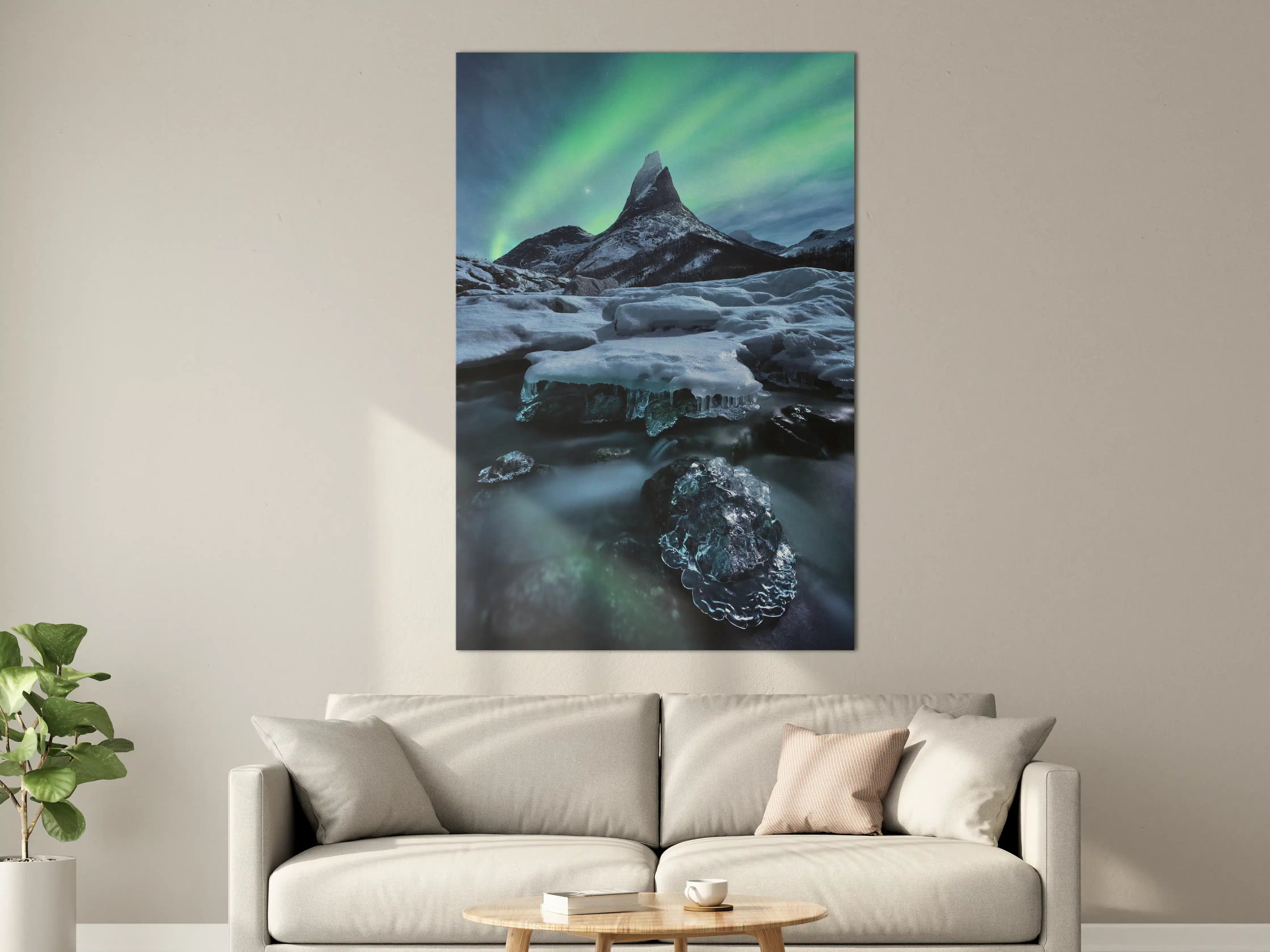 Große Wandbilder - Aurora über Eisbergspitze