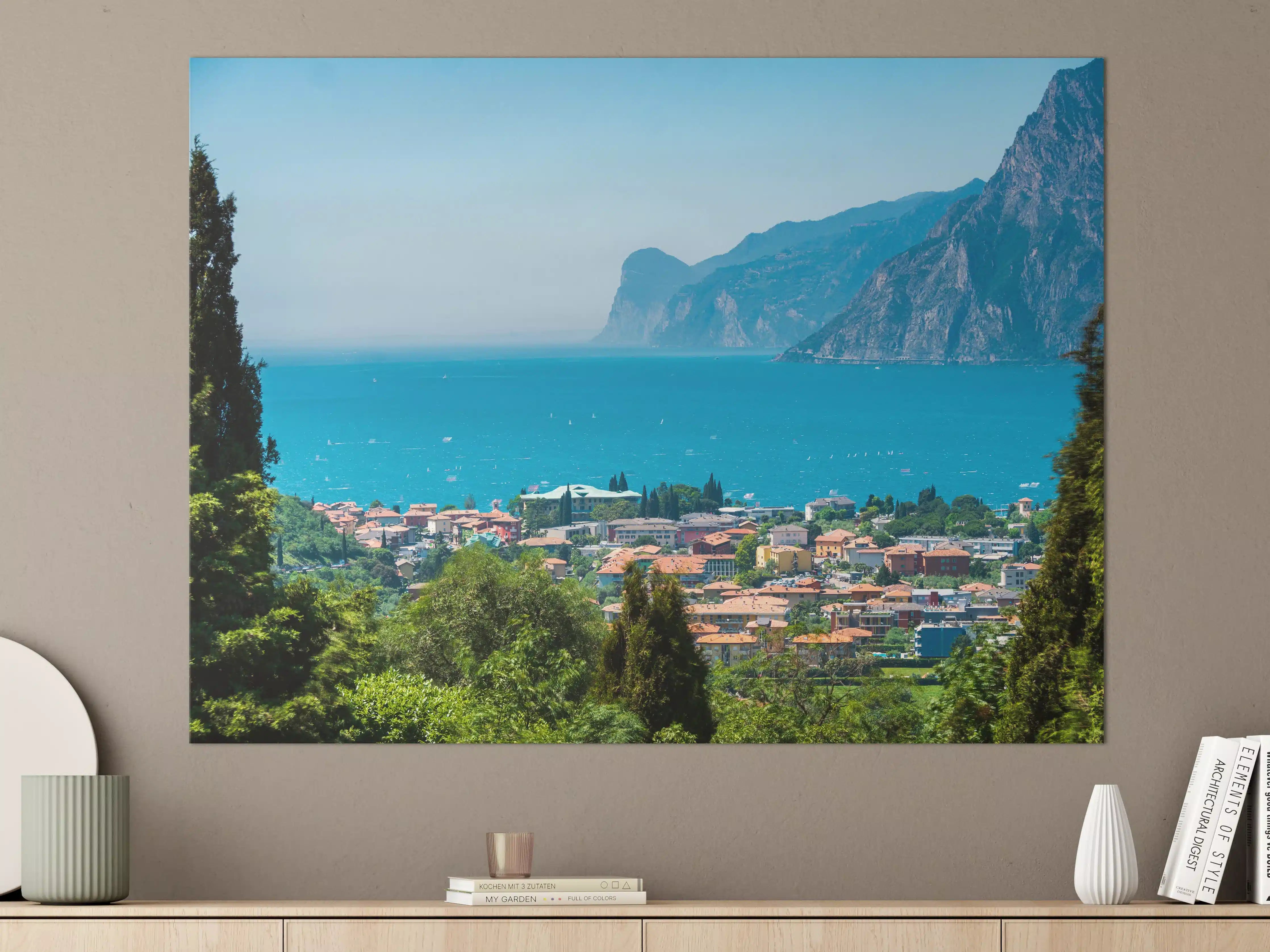 Große Wandbilder - Aussicht vom Gipfel auf Gardasee