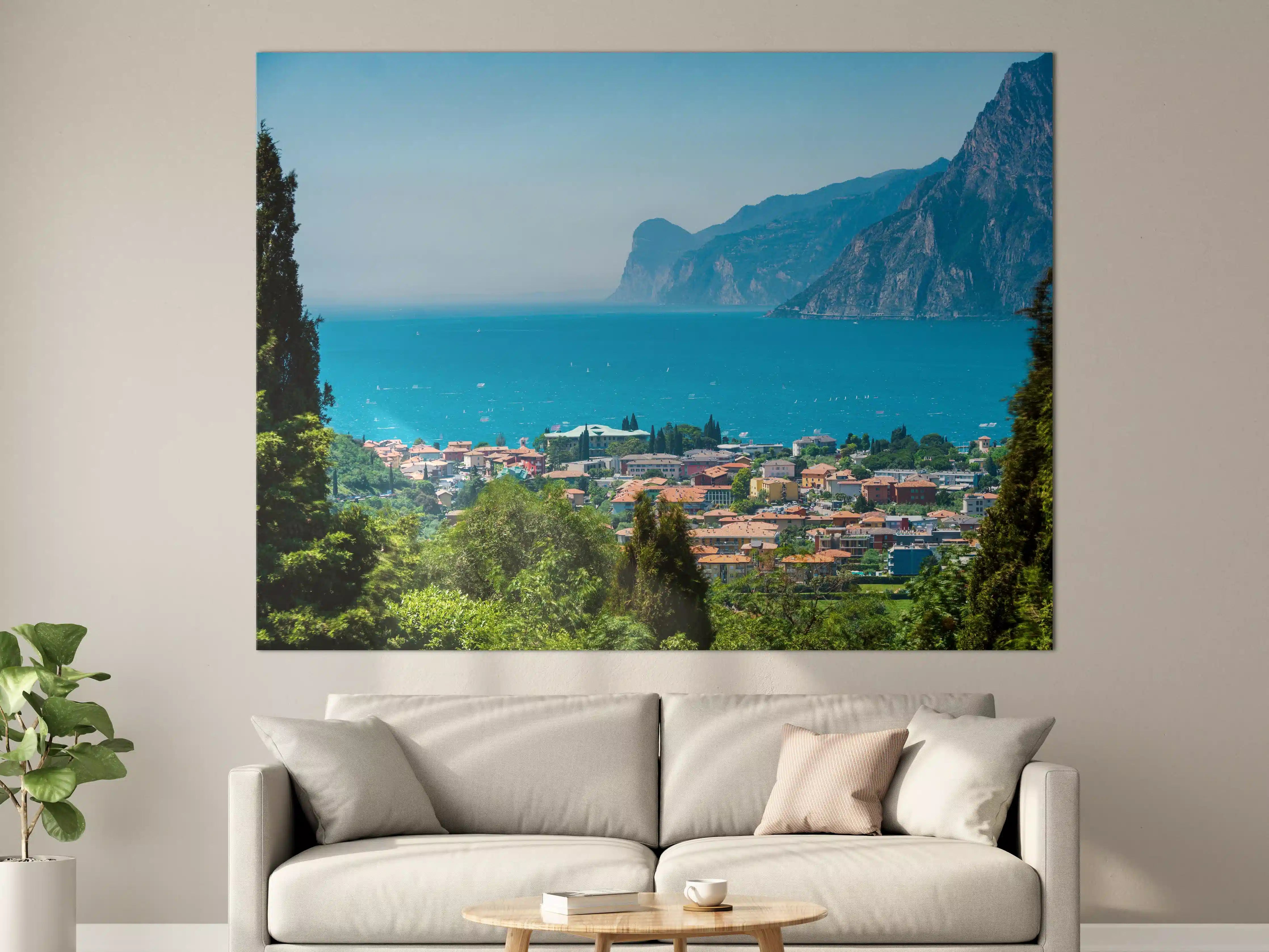 Große Wandbilder - Aussicht vom Gipfel auf Gardasee