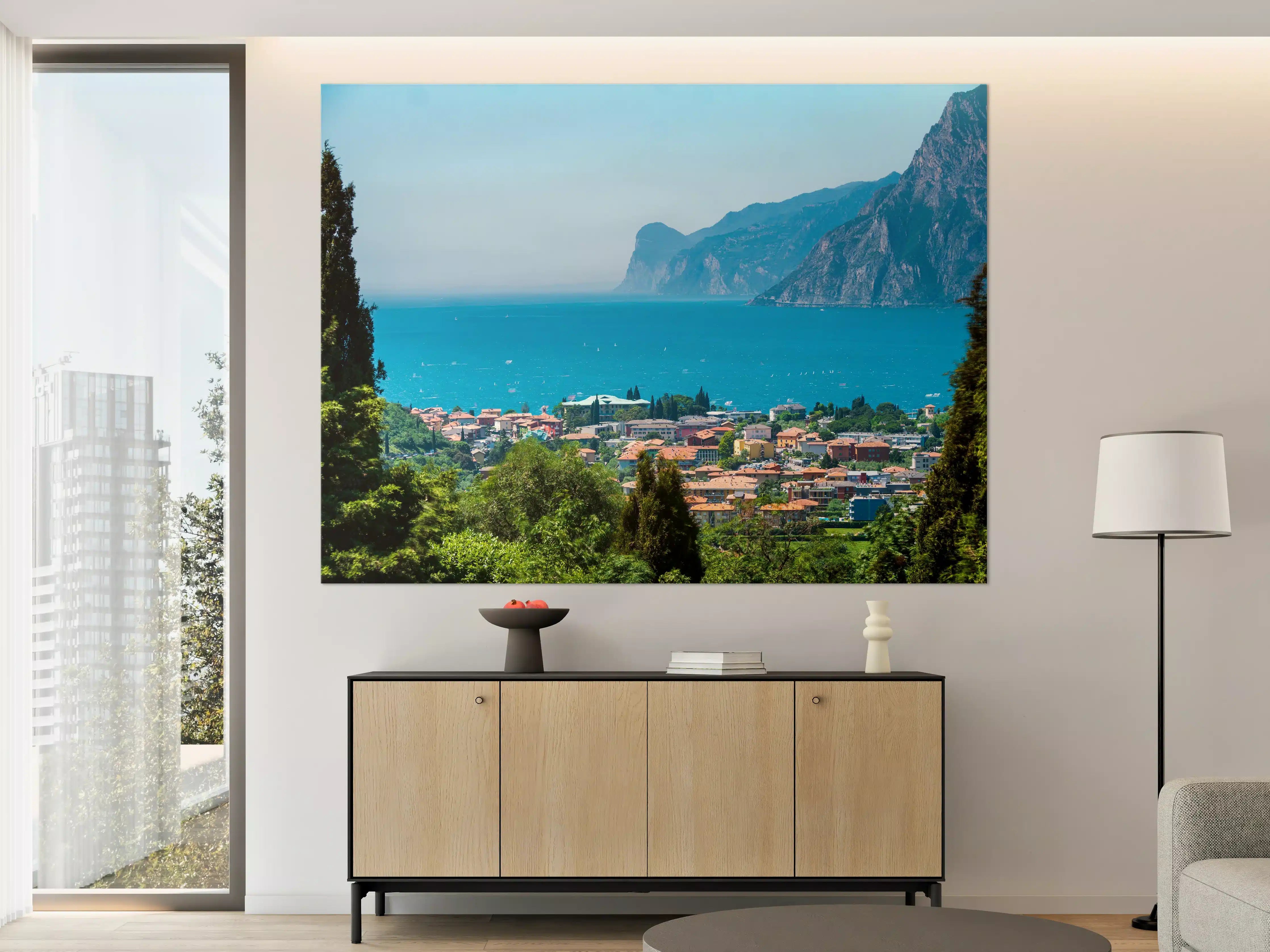 Große Wandbilder - Aussicht vom Gipfel auf Gardasee
