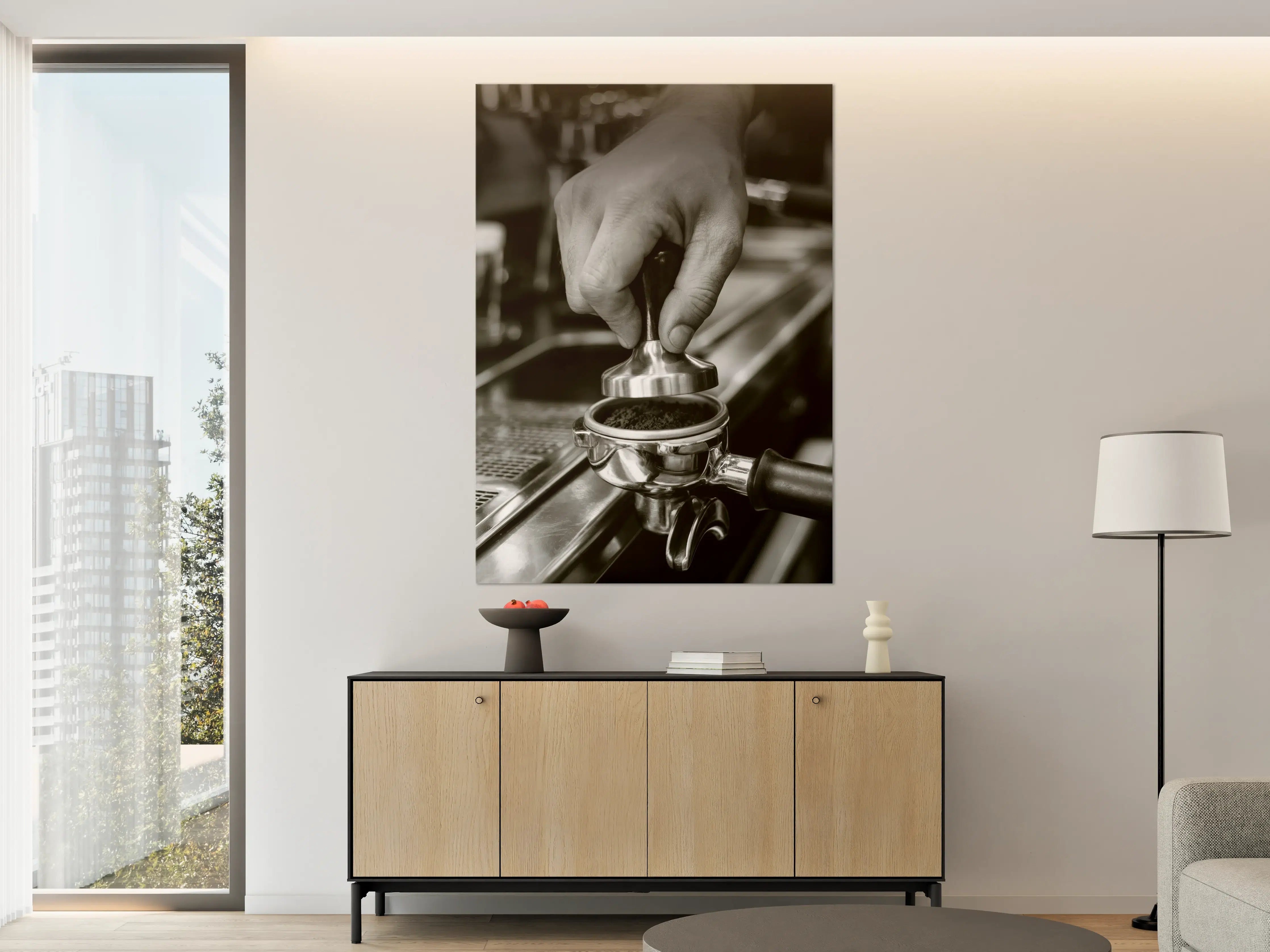 Große Wandbilder - Barista bereitet Espresso zu