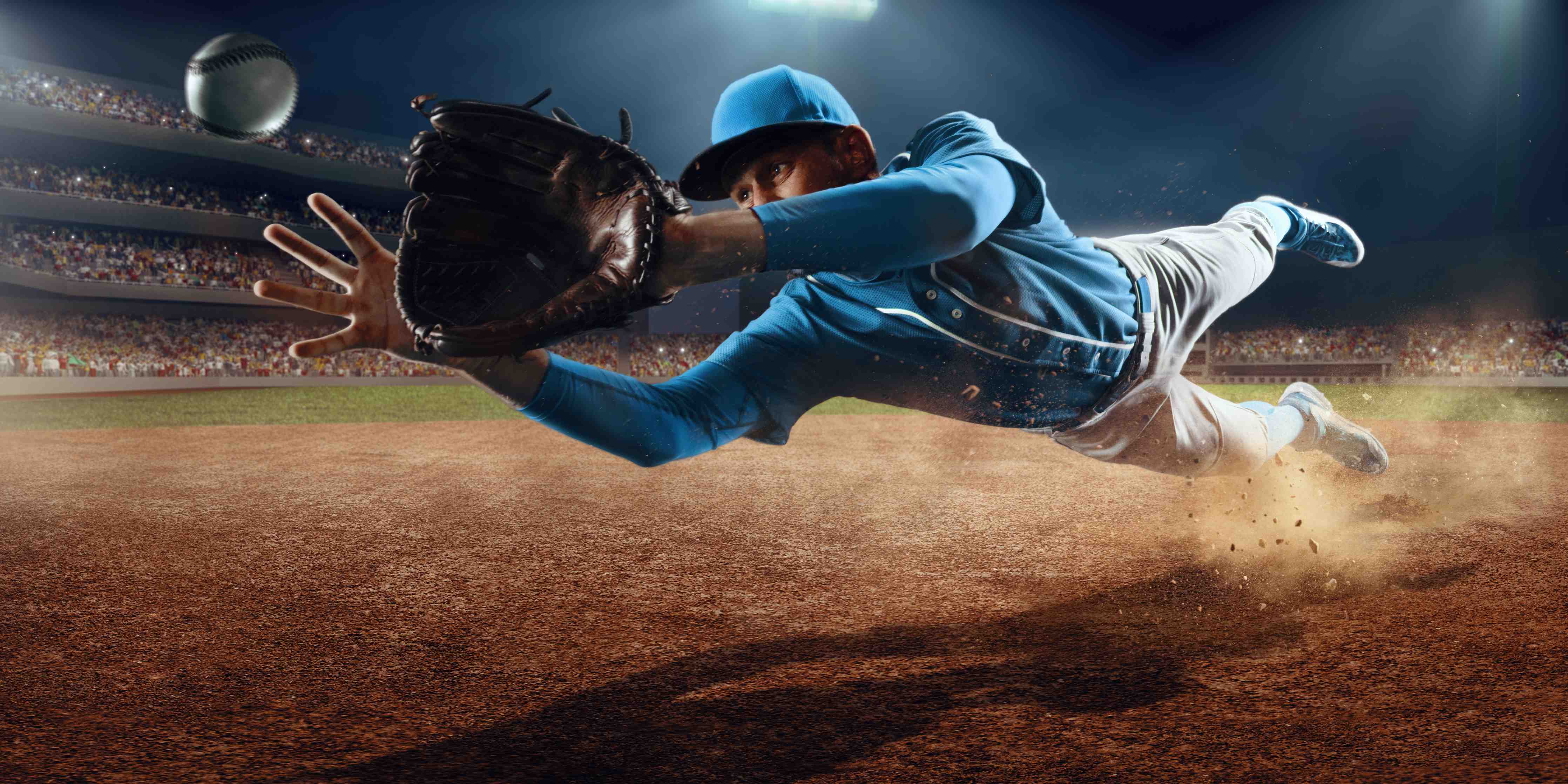 Große Wandbilder-Baseballer fängt den Ball