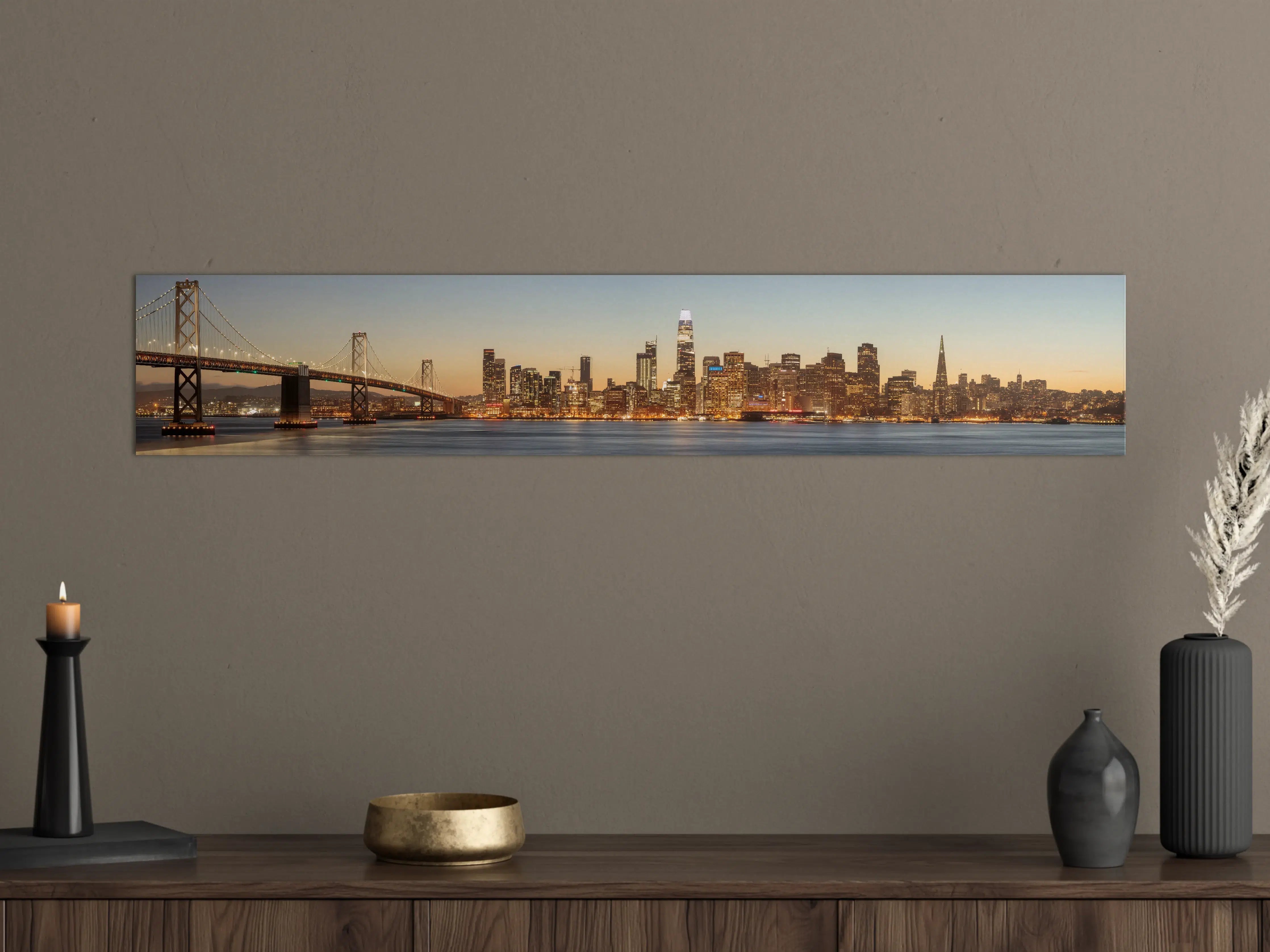 Große Wandbilder - Bay Bridge und die Skyline von San Francisco