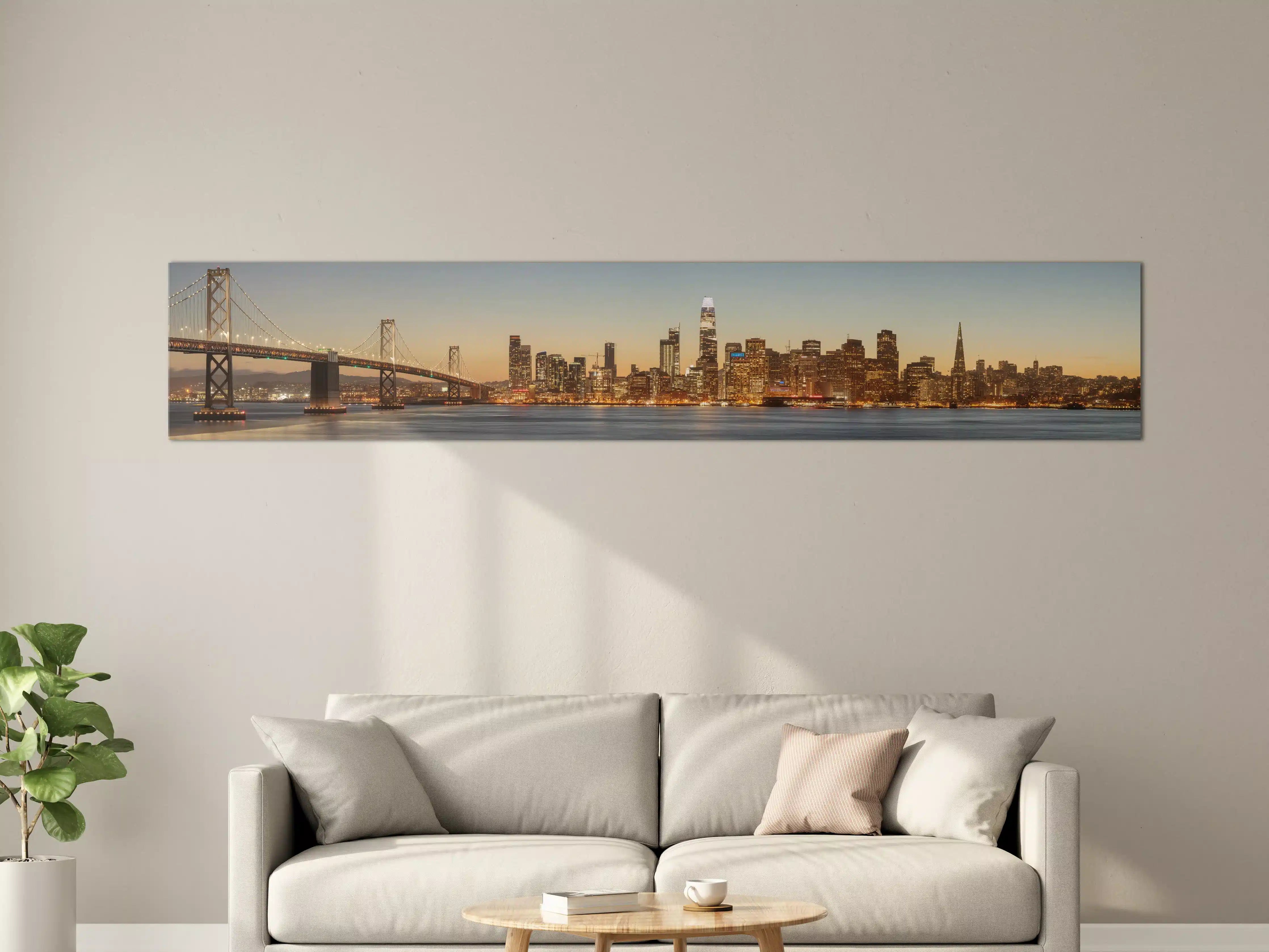 Große Wandbilder - Bay Bridge und die Skyline von San Francisco