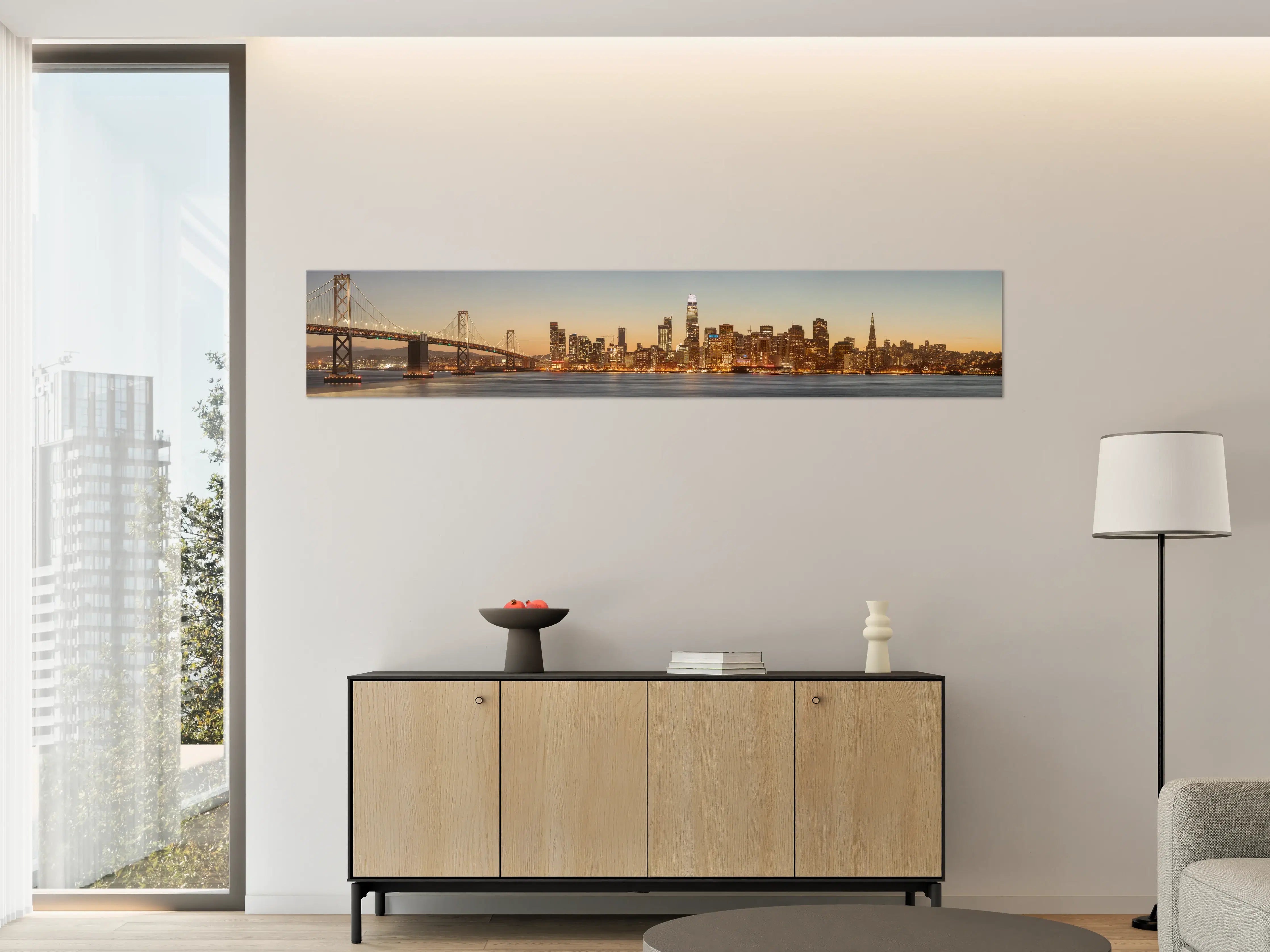 Große Wandbilder - Bay Bridge und die Skyline von San Francisco