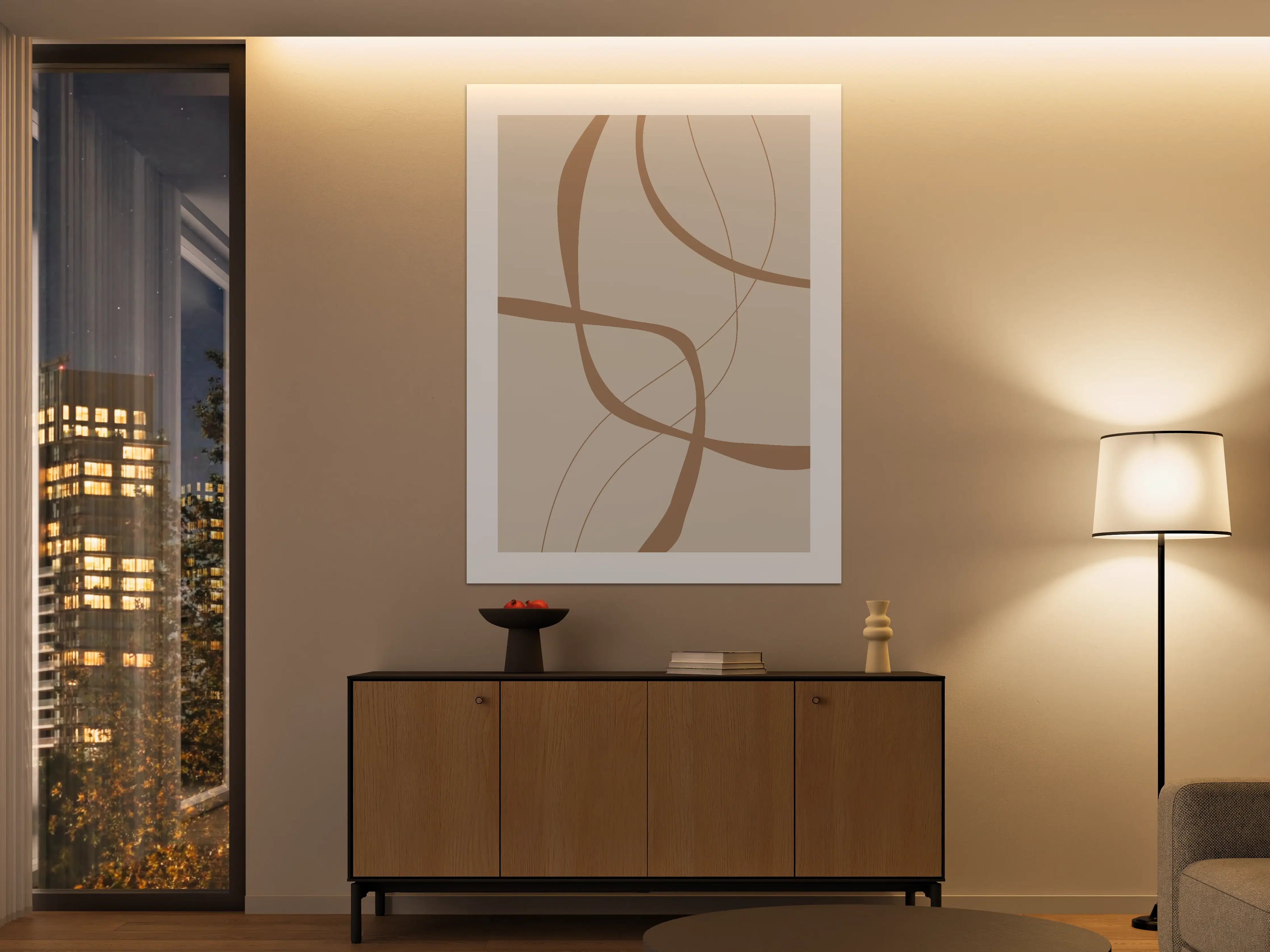 Große Wandbilder - Beige- und Braun-Töne mit organischen Linien