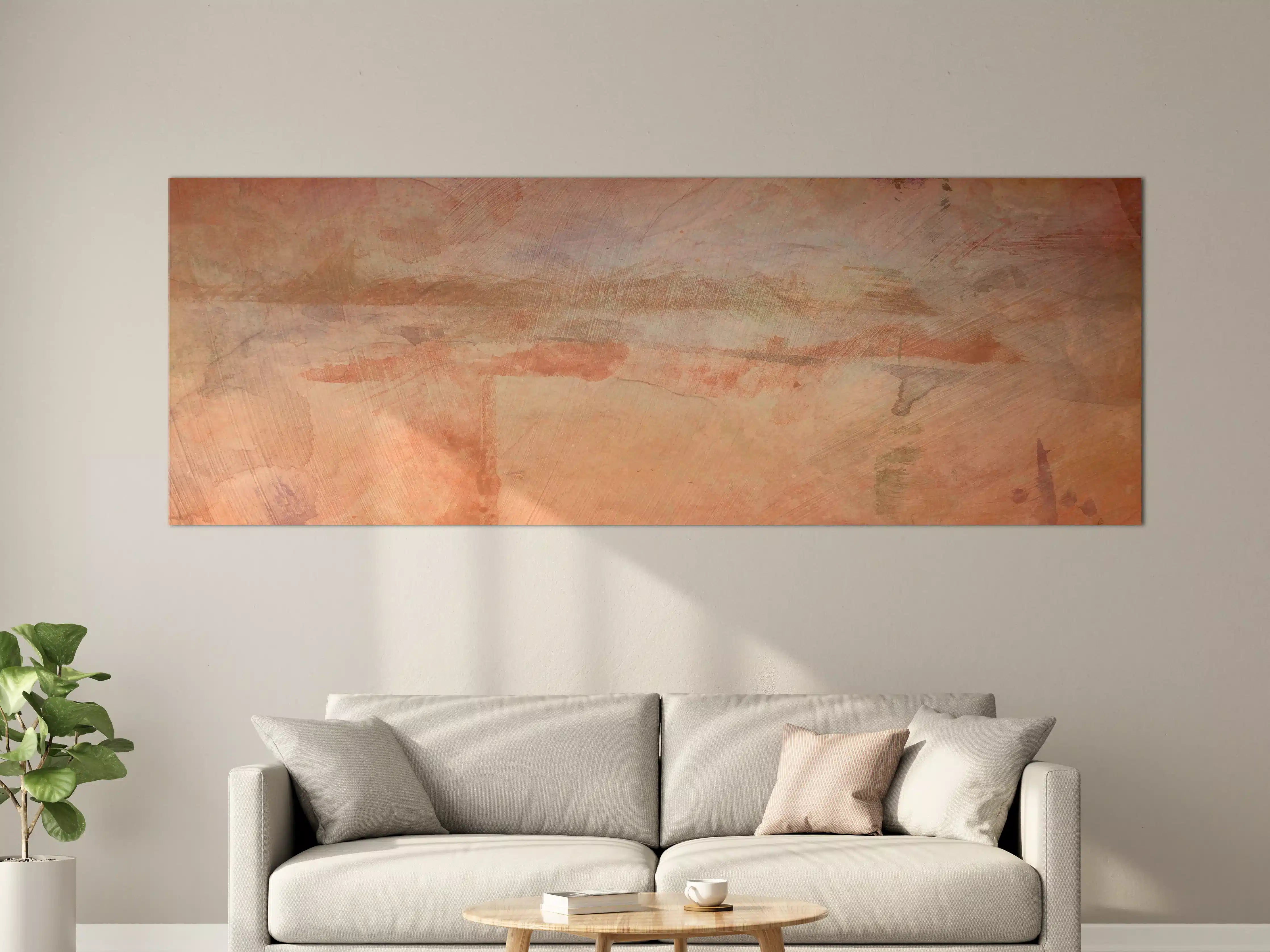 Große Wandbilder - Beige Baumwolltextur mit warmen Tönen
