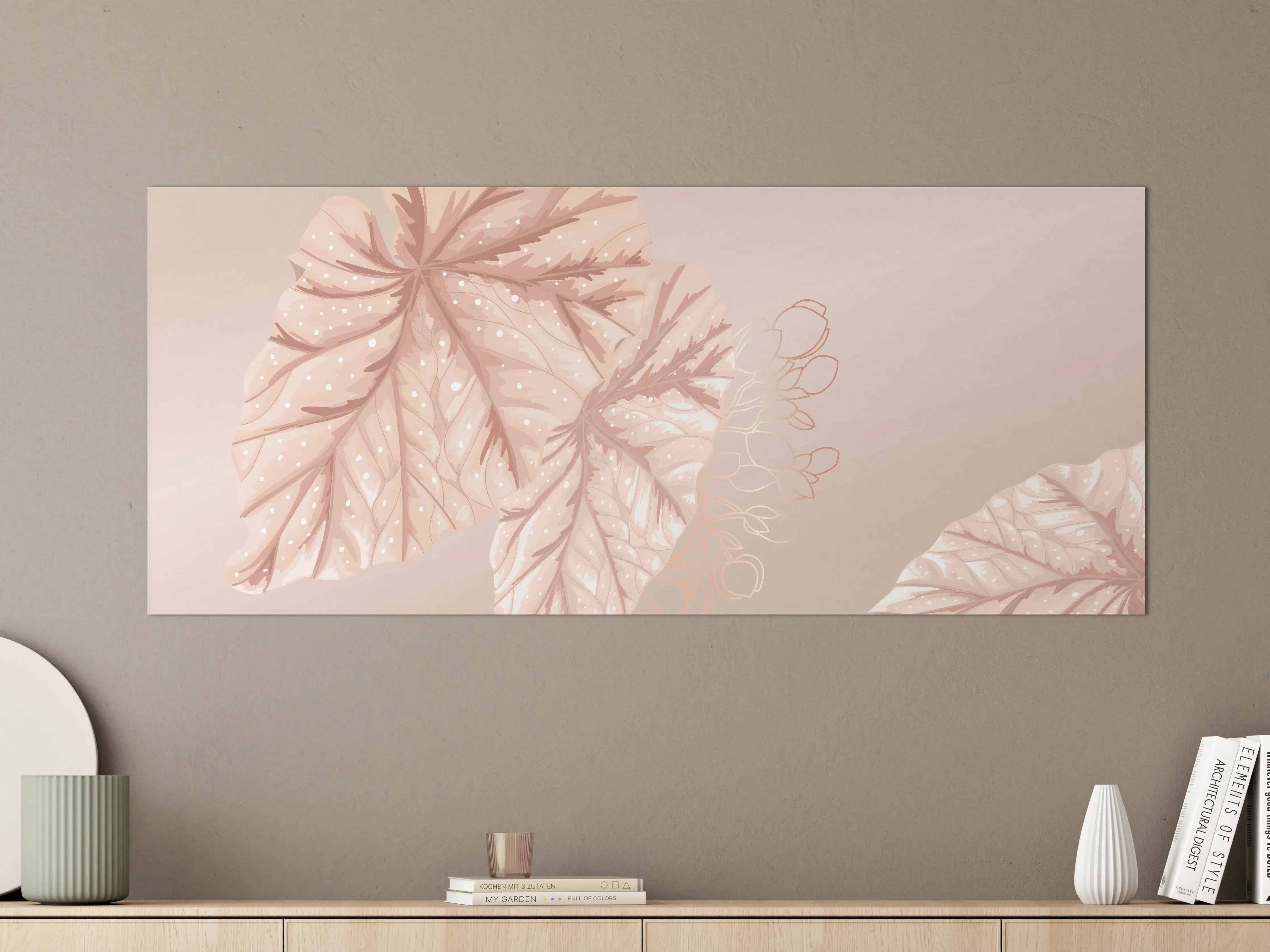 Große Wandbilder - Beige Blätter Illustration