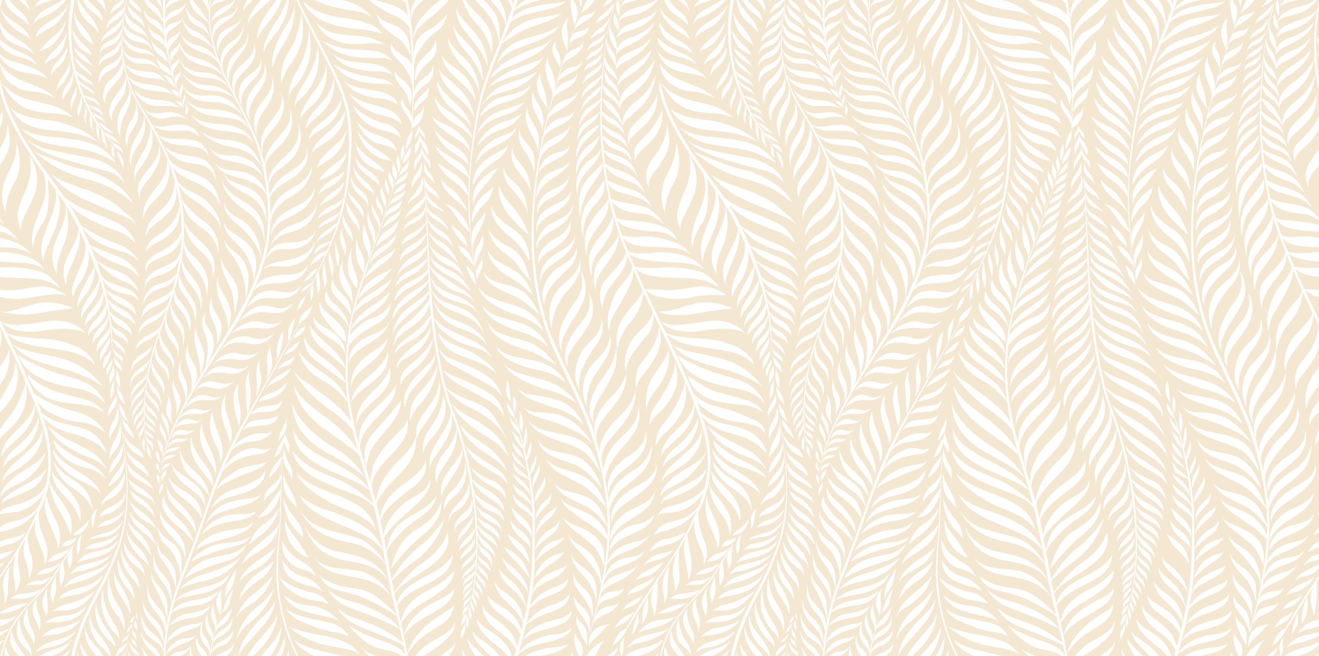Große Wandbilder-Beige Blättermustermotiv mit Schatteneffekt