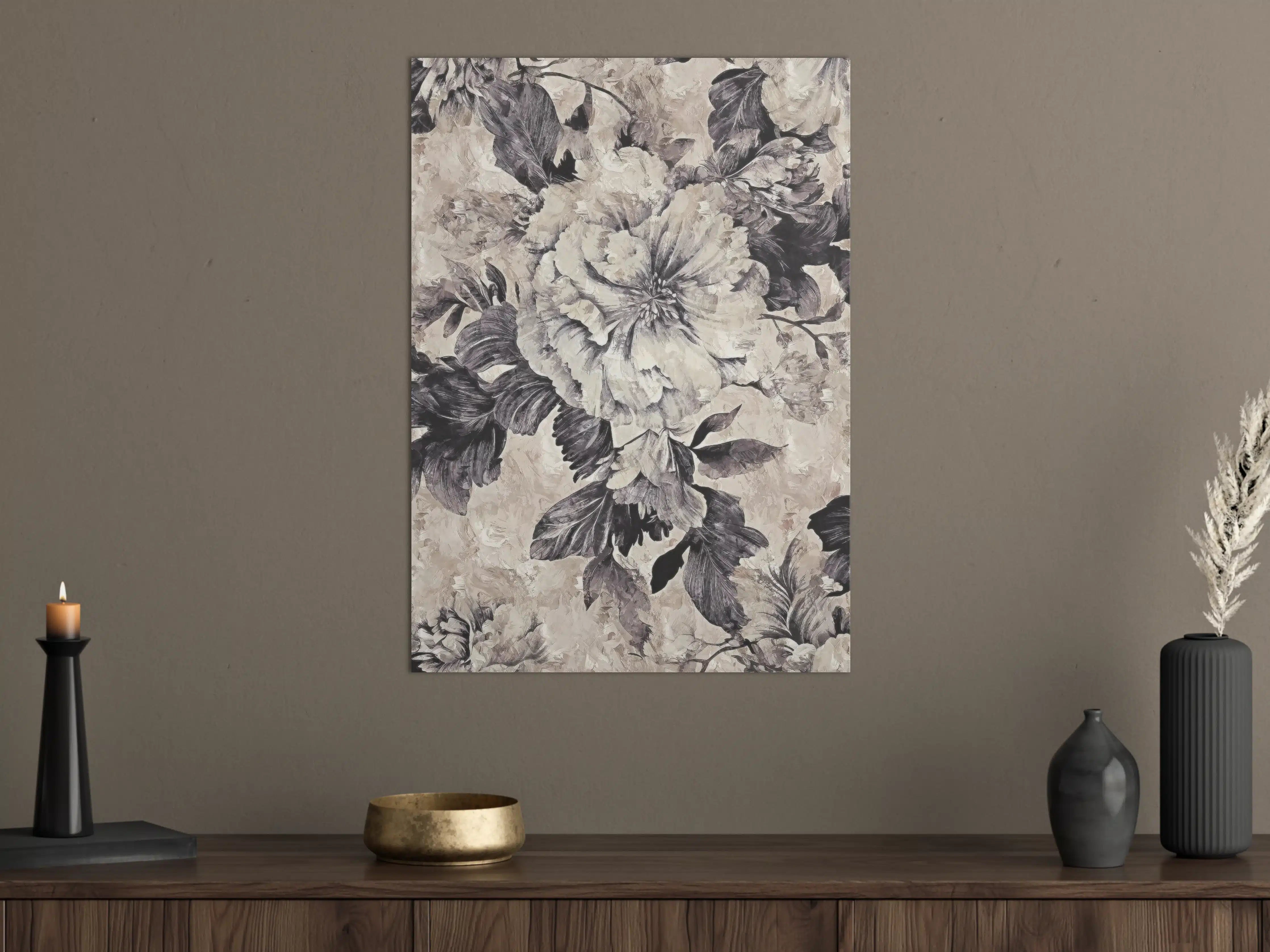 Große Wandbilder - Beige Blumenmuster Textur