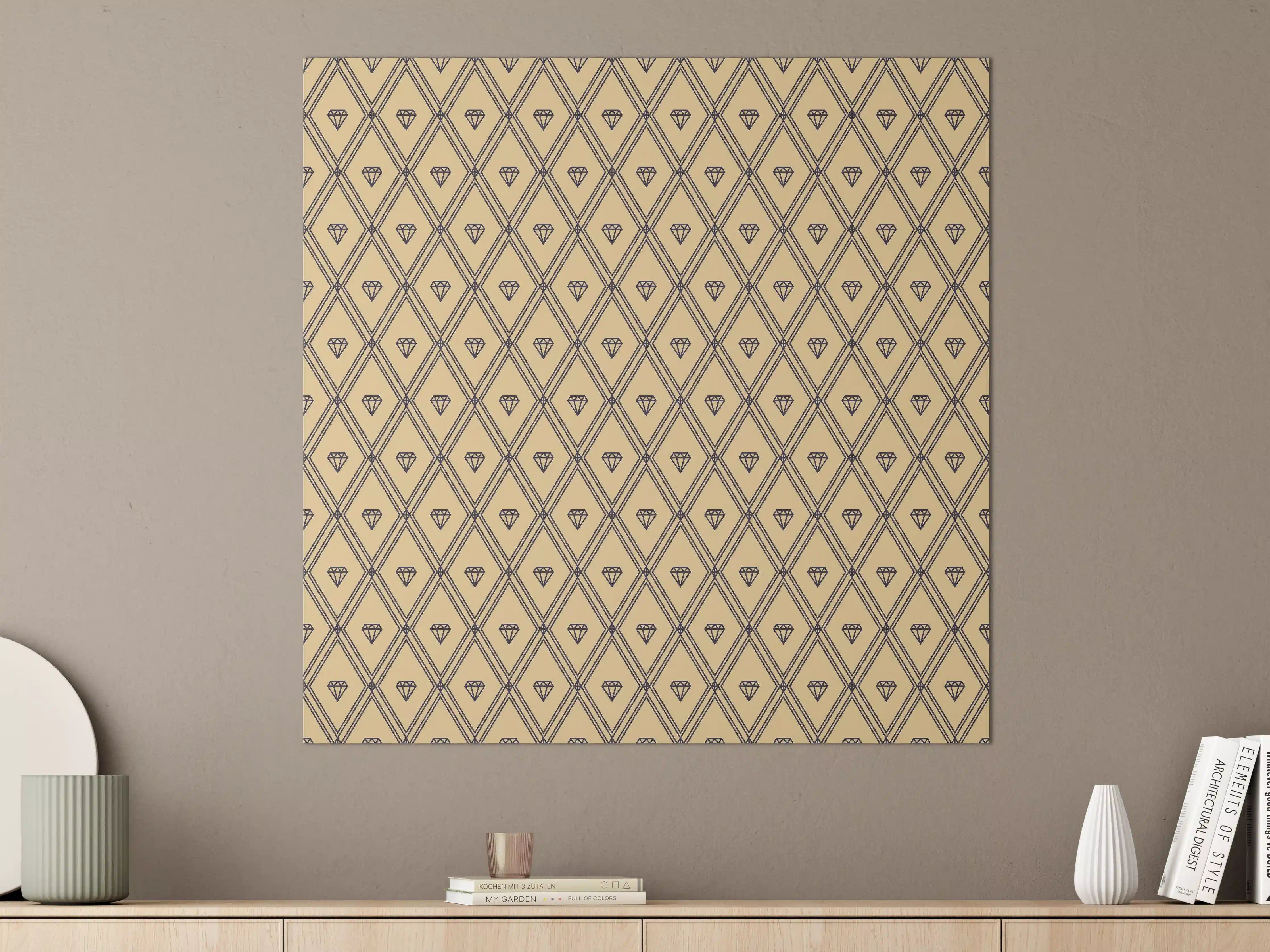 Große Wandbilder - Beige Diamantmuster Design