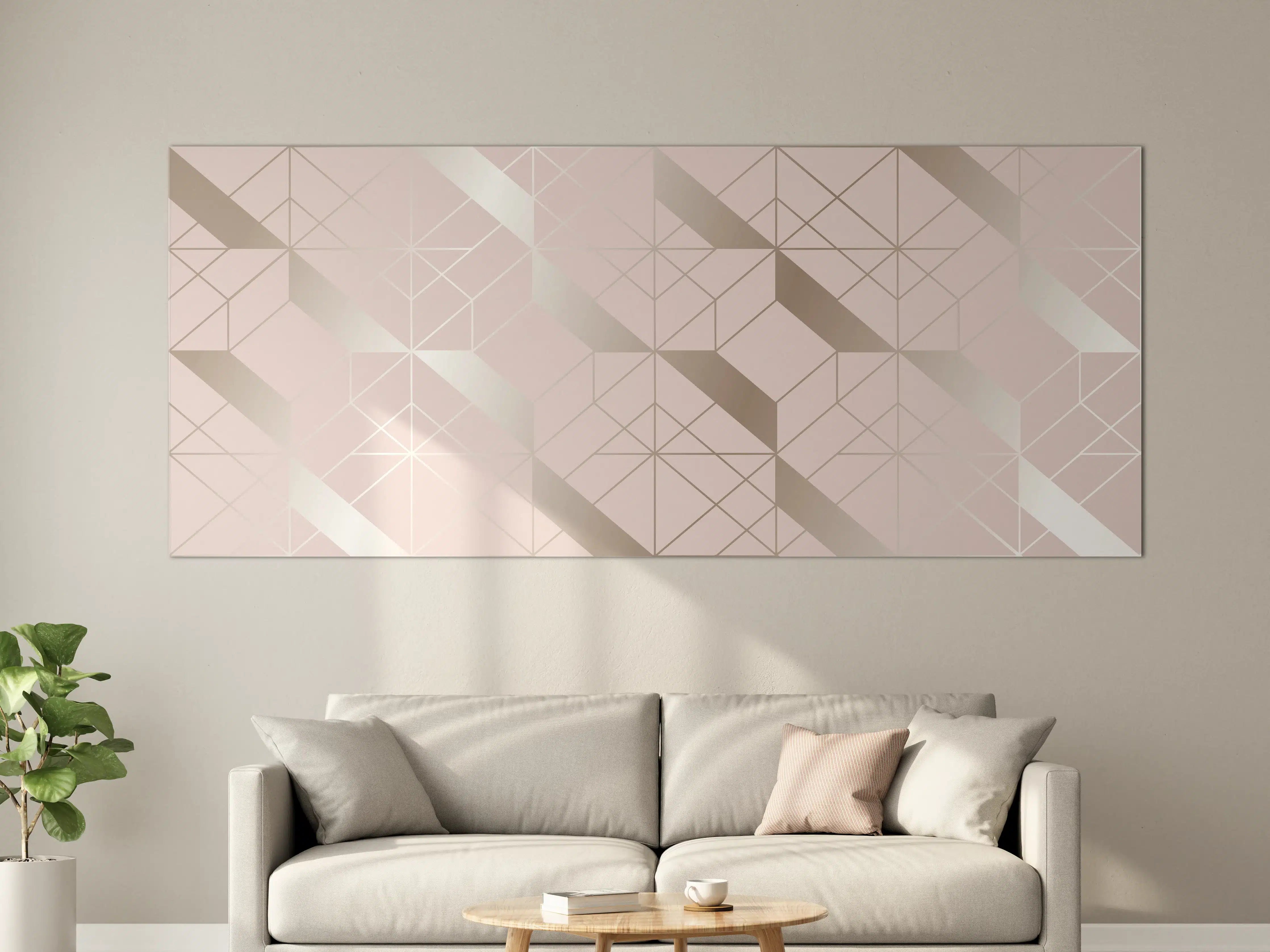 Große Wandbilder - Beige Geometrie-Muster Tapete