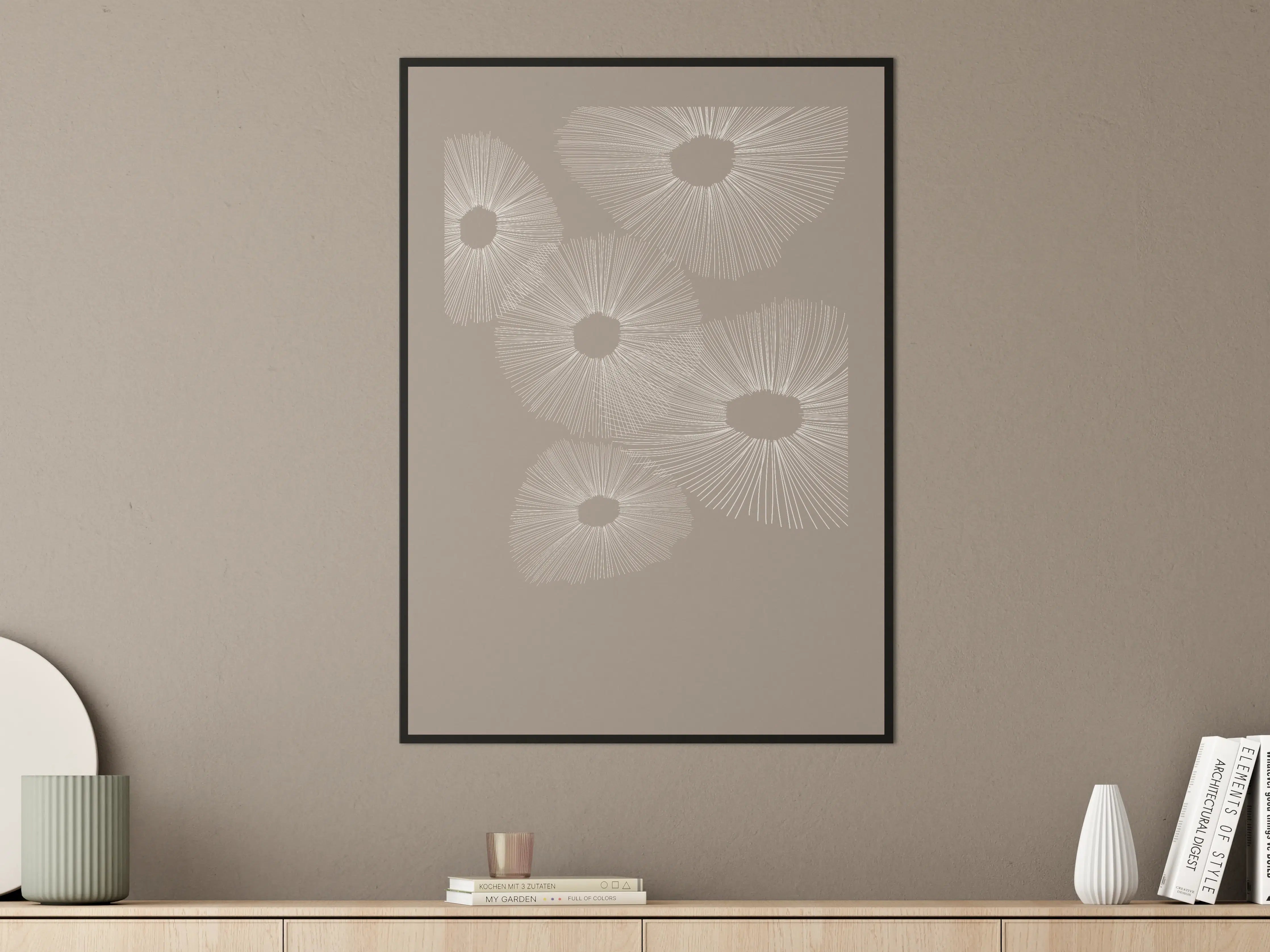 Große Wandbilder - Beige Himmel mit Sonnenstrahlen-Motiv