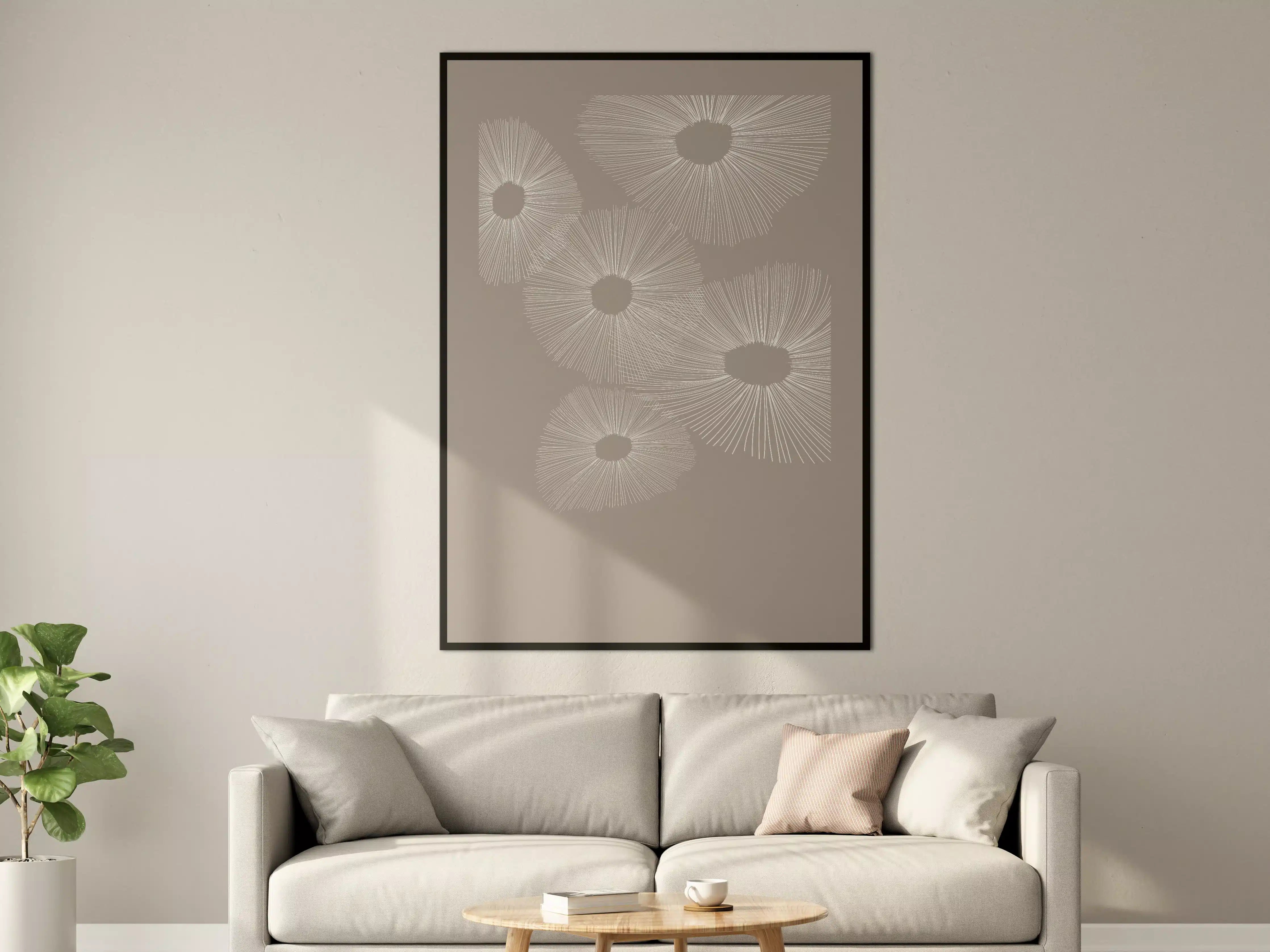 Große Wandbilder - Beige Himmel mit Sonnenstrahlen-Motiv