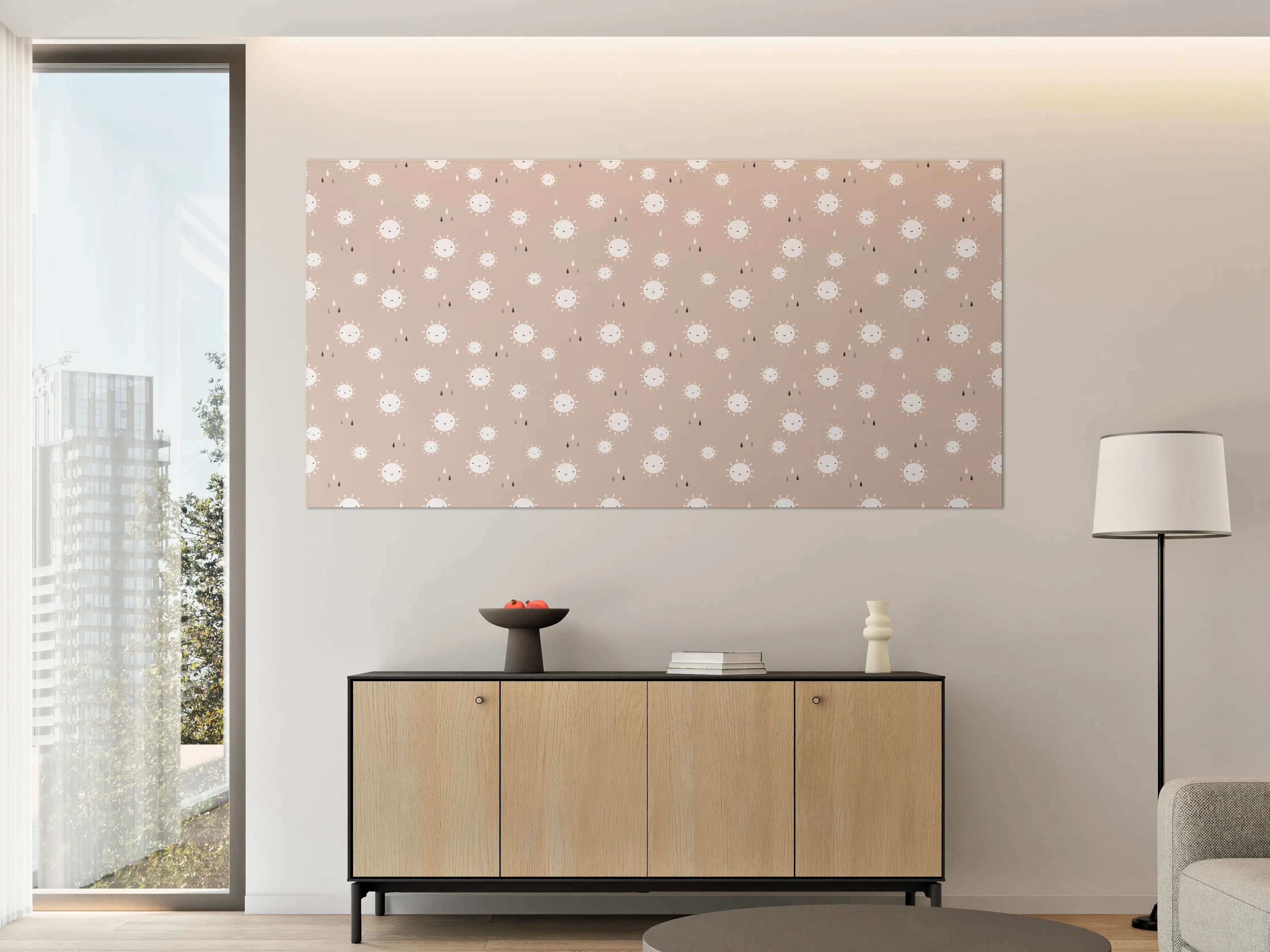 Große Wandbilder - Beige Hintergrund mit weißer Struktur