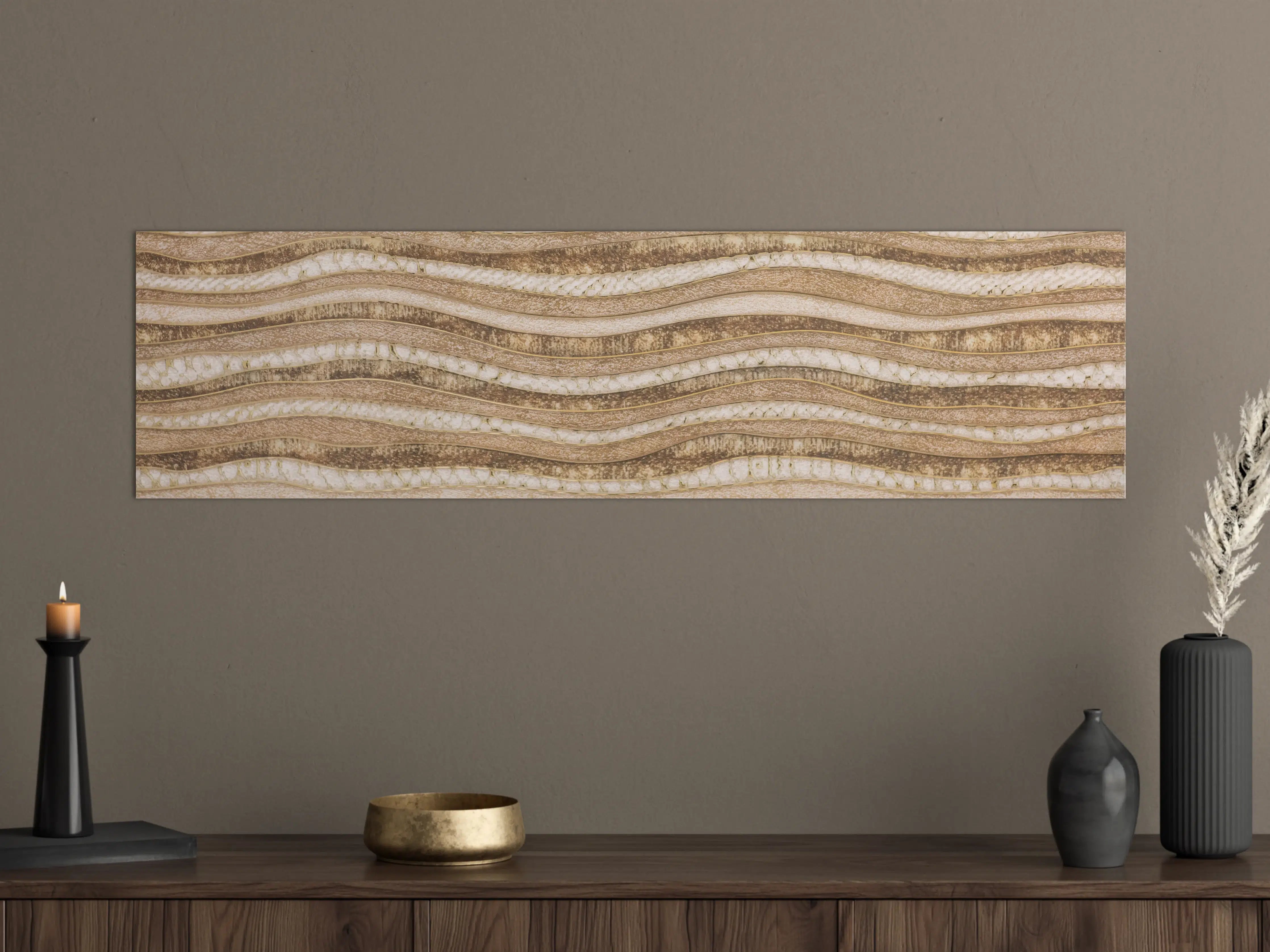 Große Wandbilder - Beige-Holzstruktur