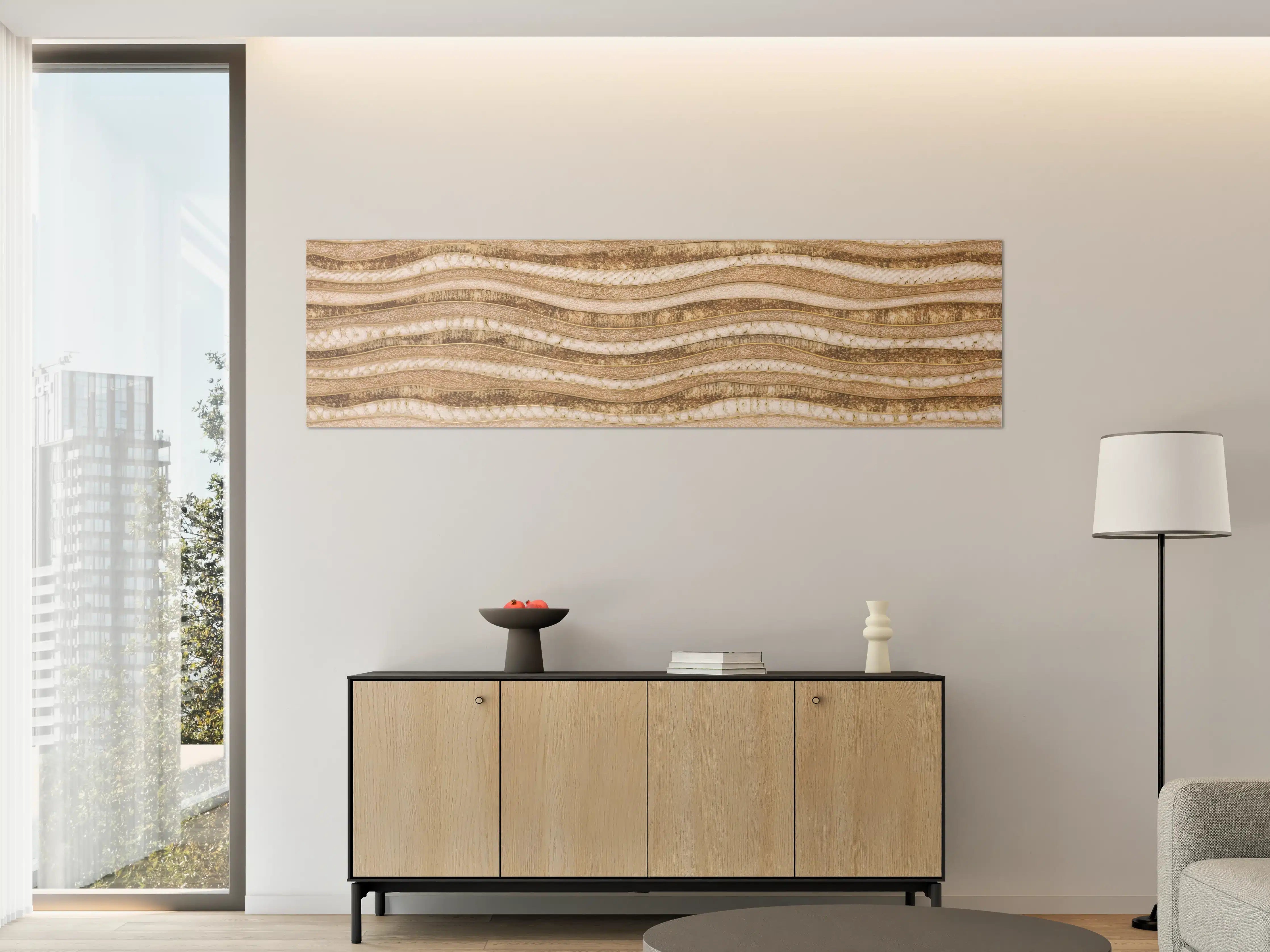 Große Wandbilder - Beige-Holzstruktur