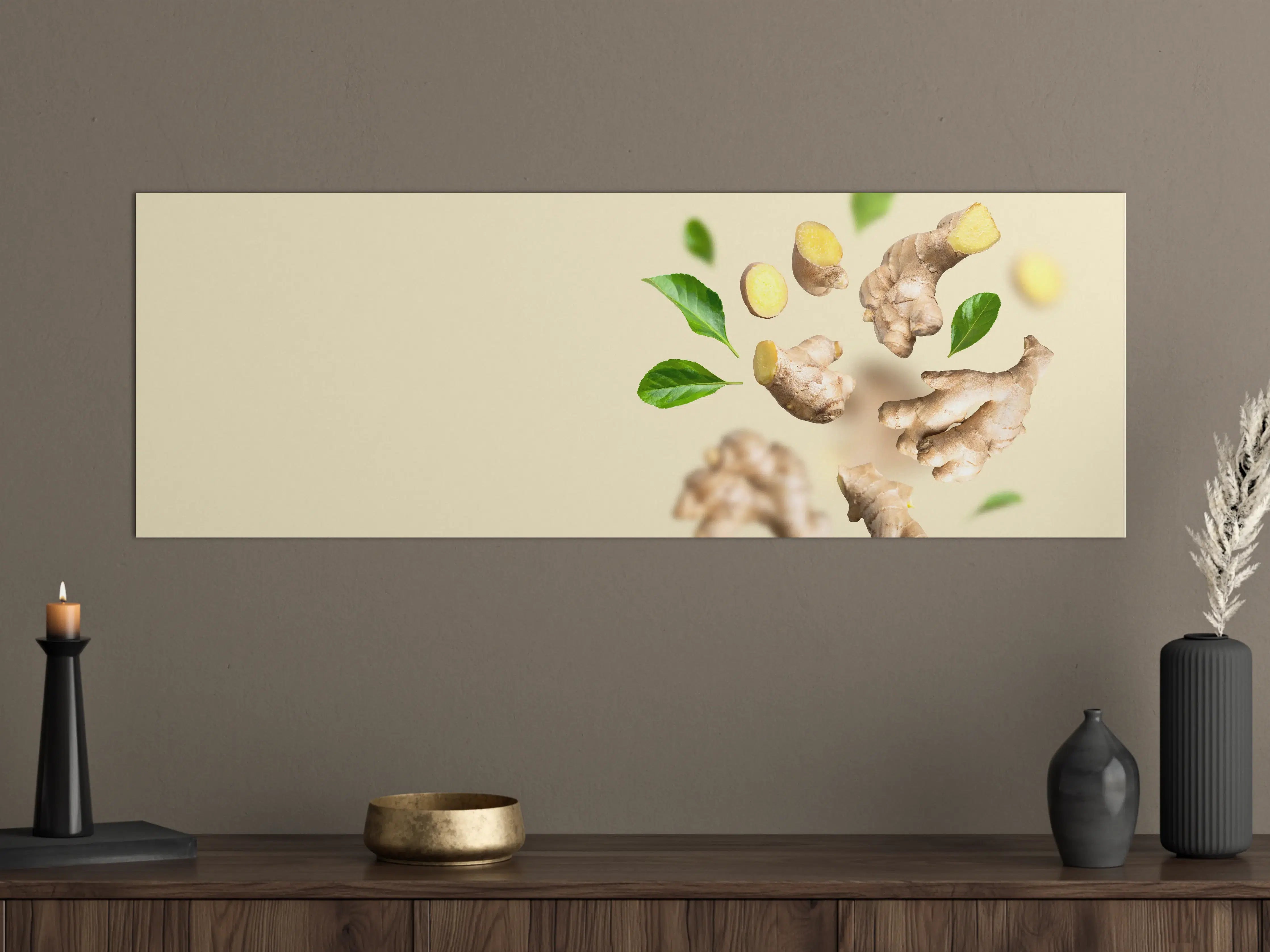 Große Wandbilder - Beige Ingwer & Kräuter