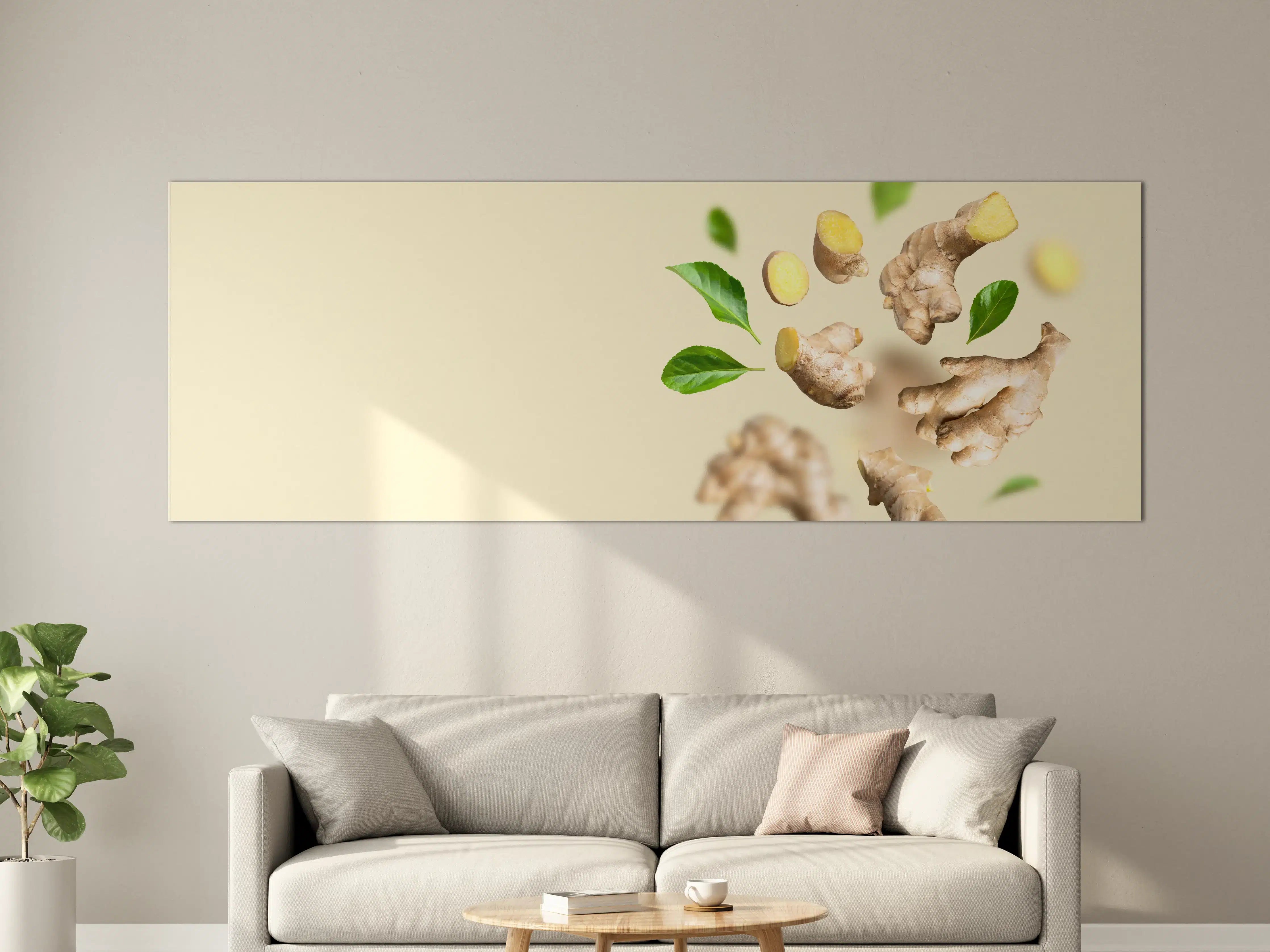 Große Wandbilder - Beige Ingwer & Kräuter