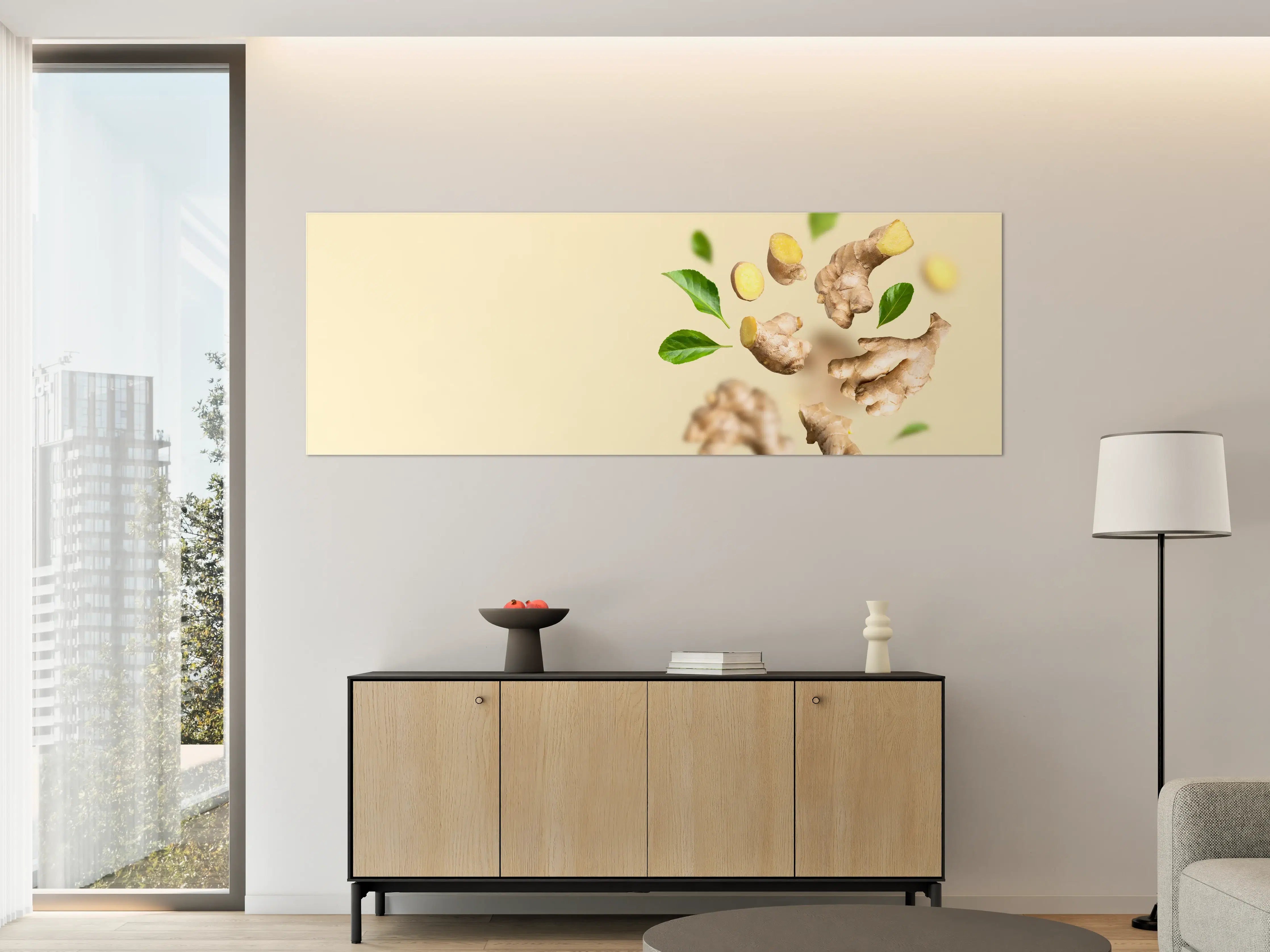 Große Wandbilder - Beige Ingwer & Kräuter