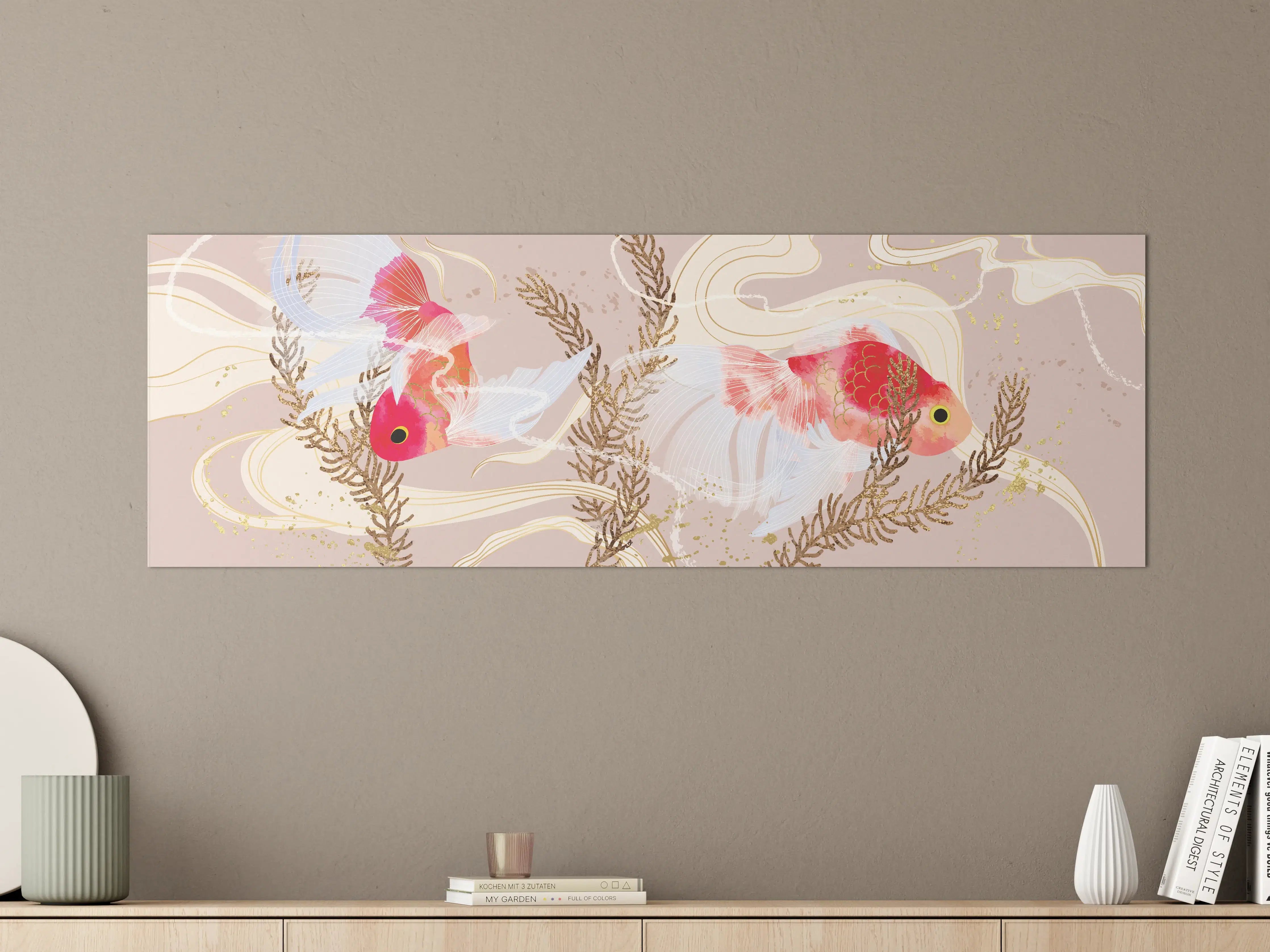 Große Wandbilder - Beige Koi-Kunstdruck