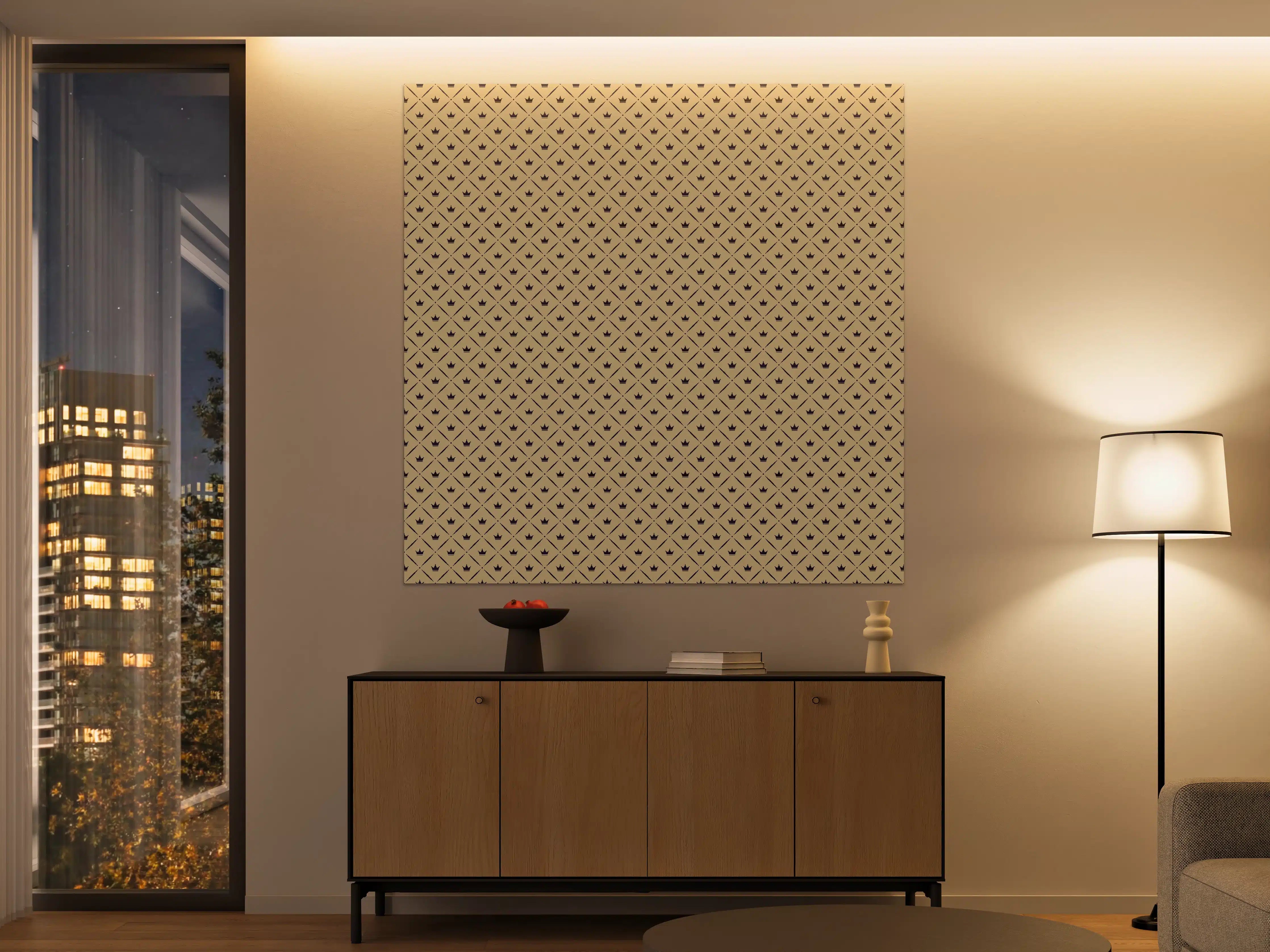 Große Wandbilder - Beige Muster Textiloptik