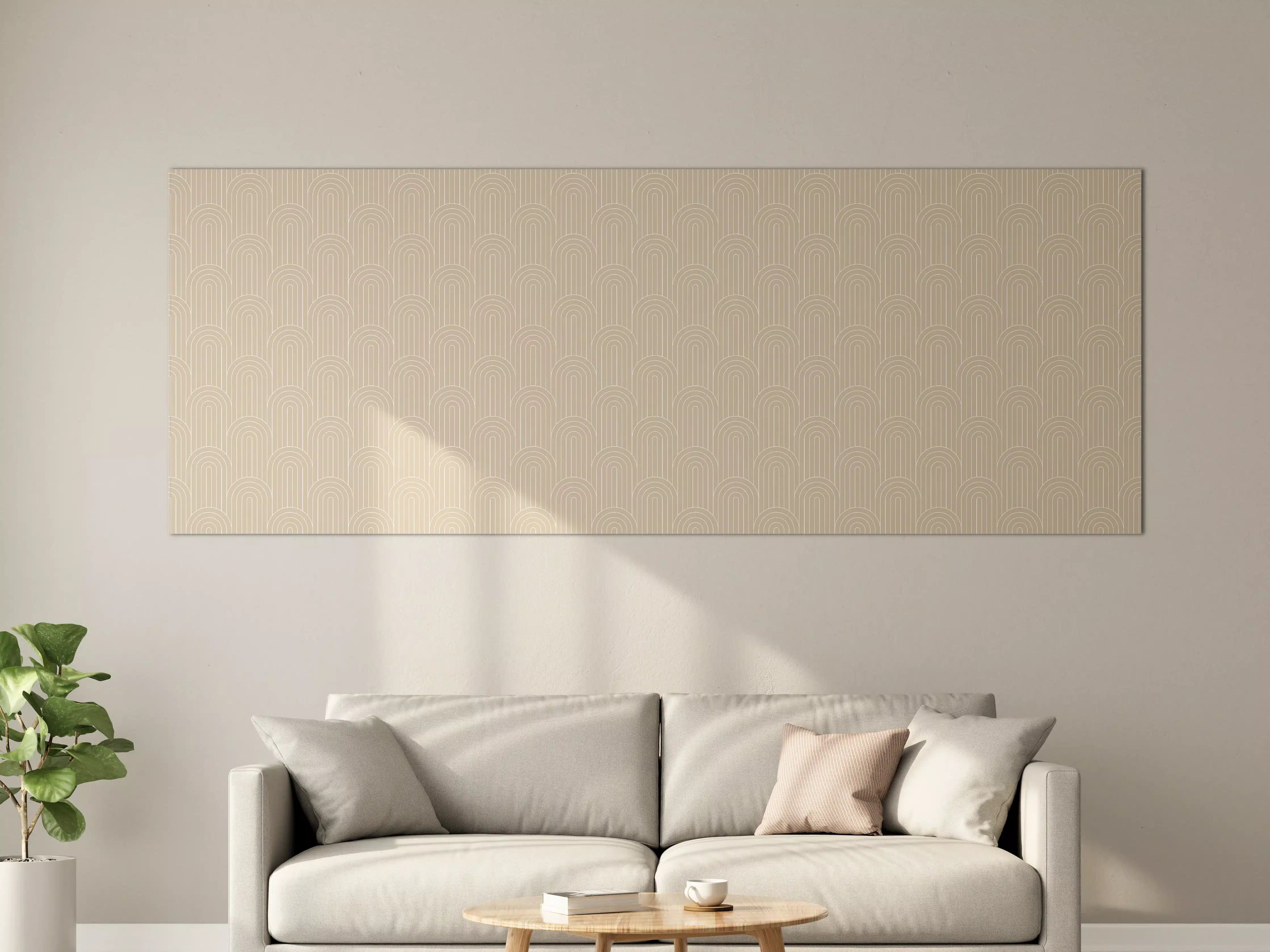 Große Wandbilder - Beige Muster mit Wellen-Design