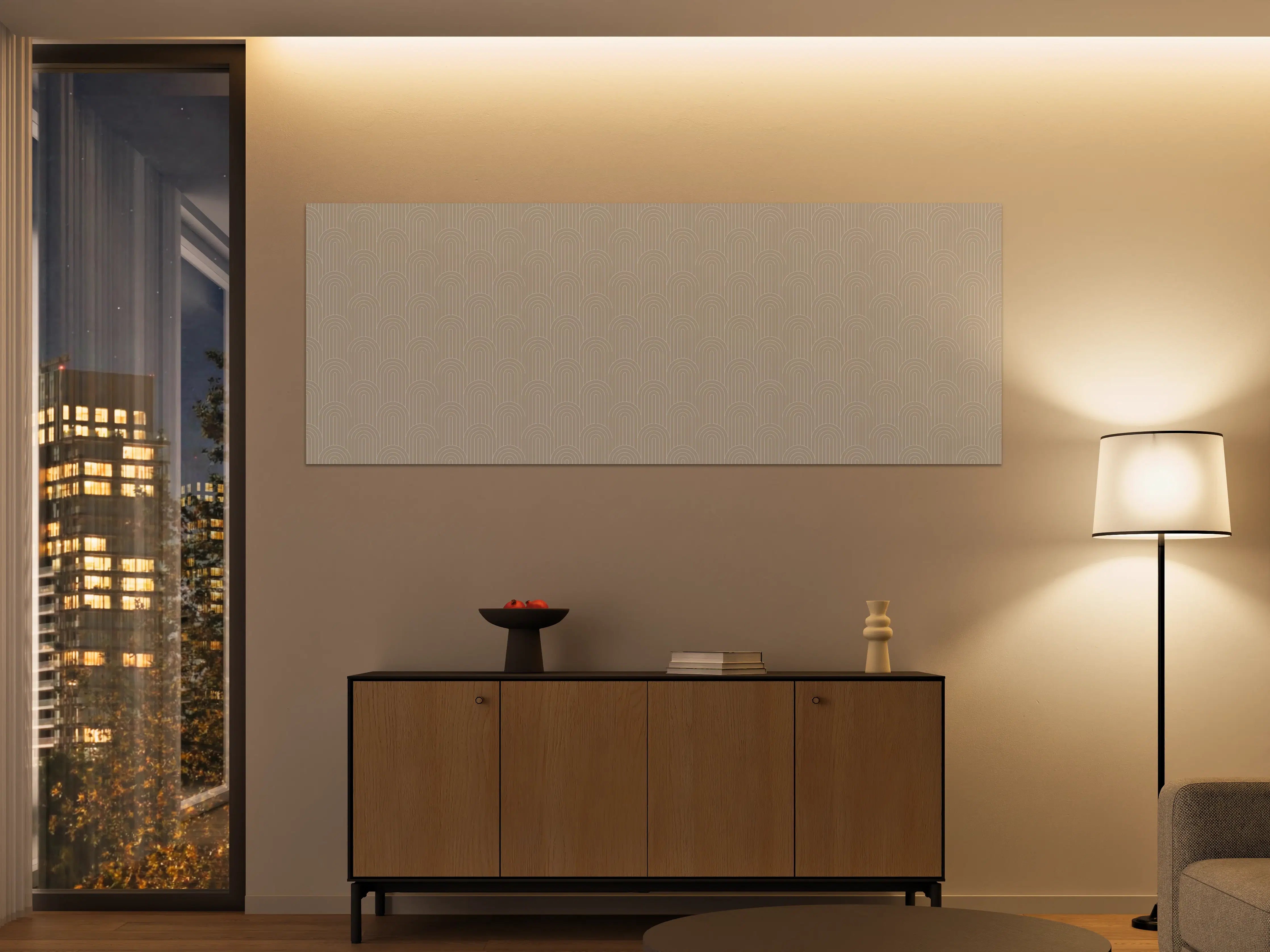 Große Wandbilder - Beige Muster mit Wellen-Design