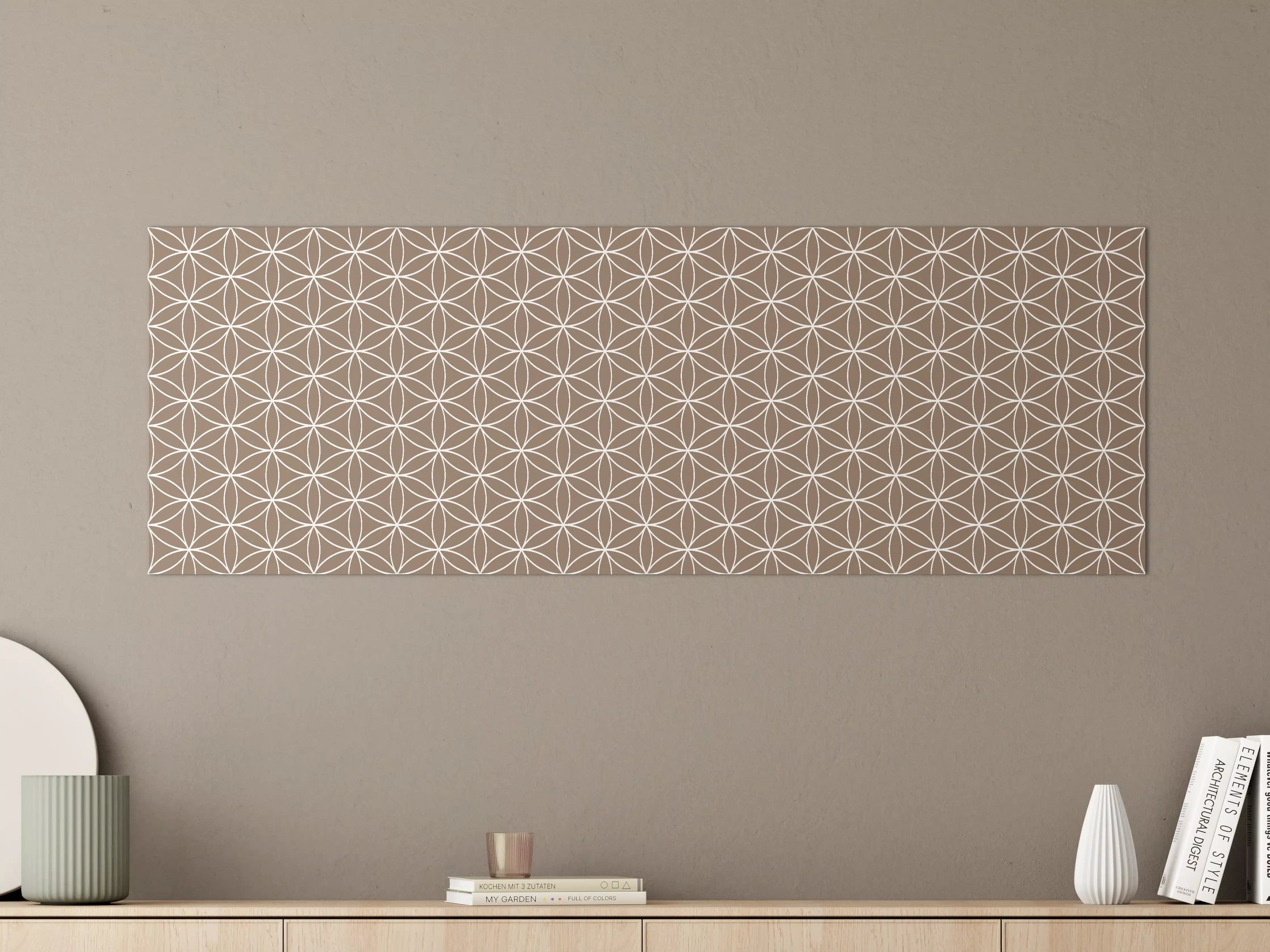 Große Wandbilder - Beige Muster mit geometrischer Blume
