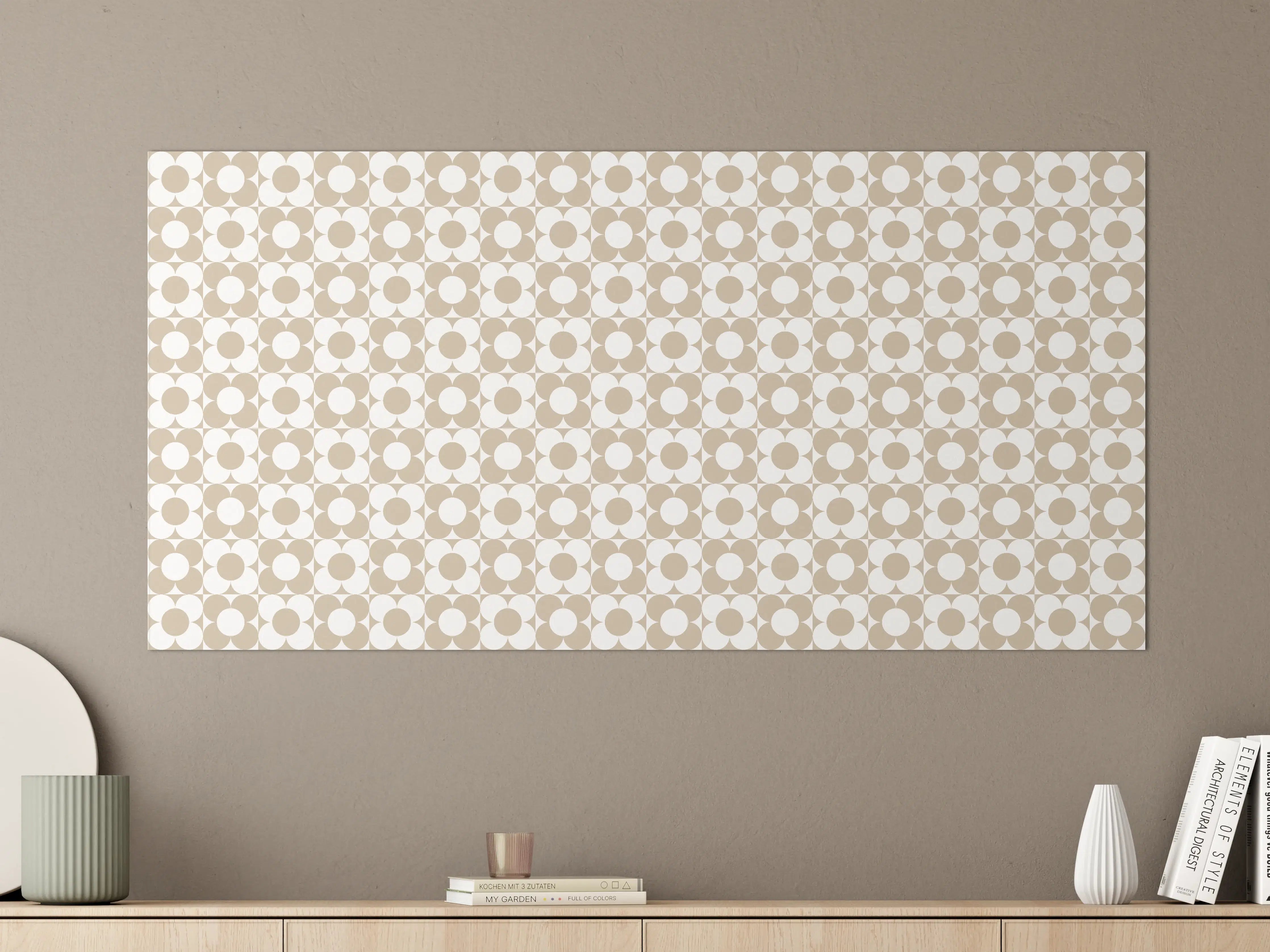 Große Wandbilder - Beige Musterende mit Kreis-Design