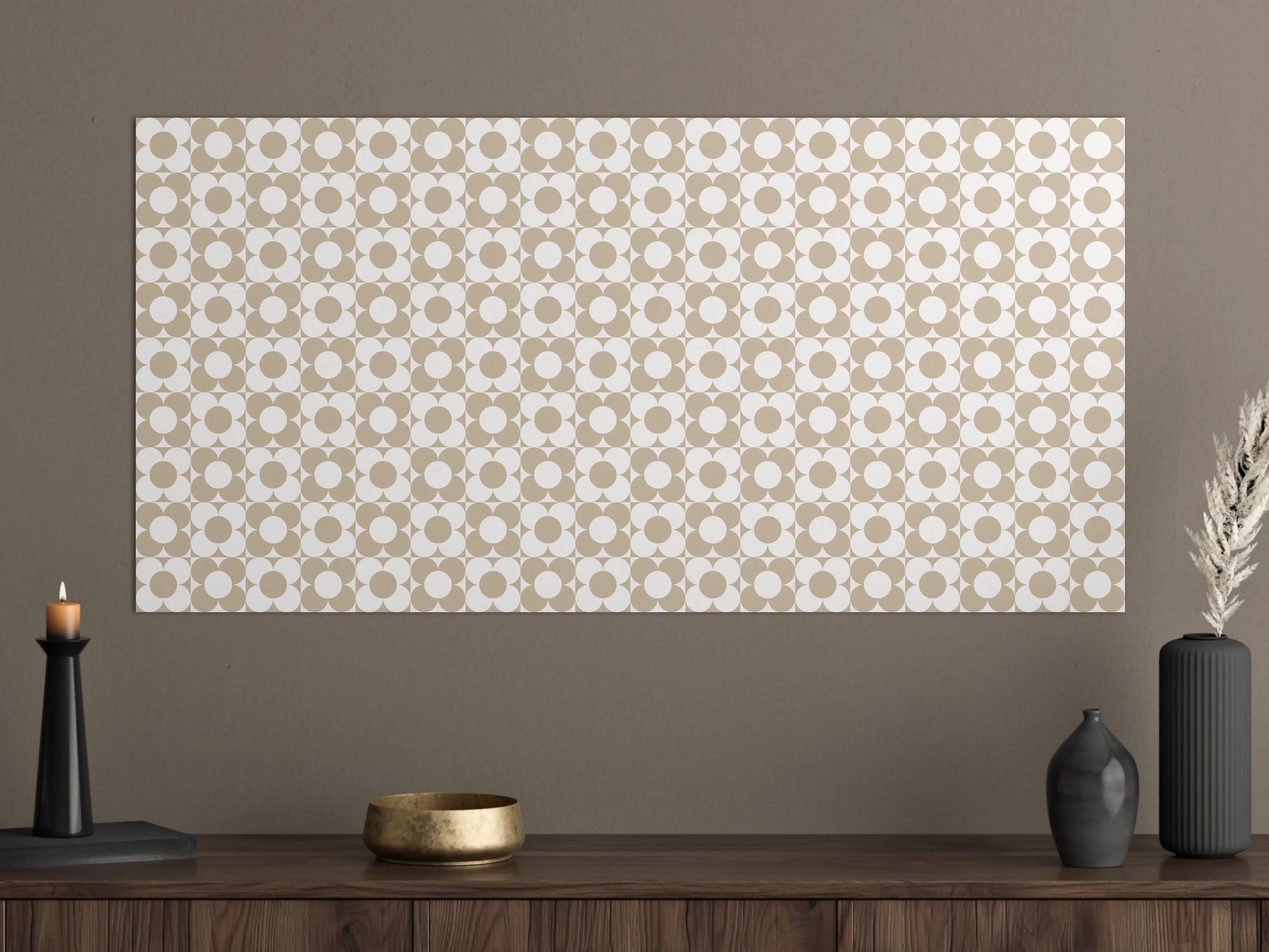 Große Wandbilder - Beige Musterende mit Kreis-Design