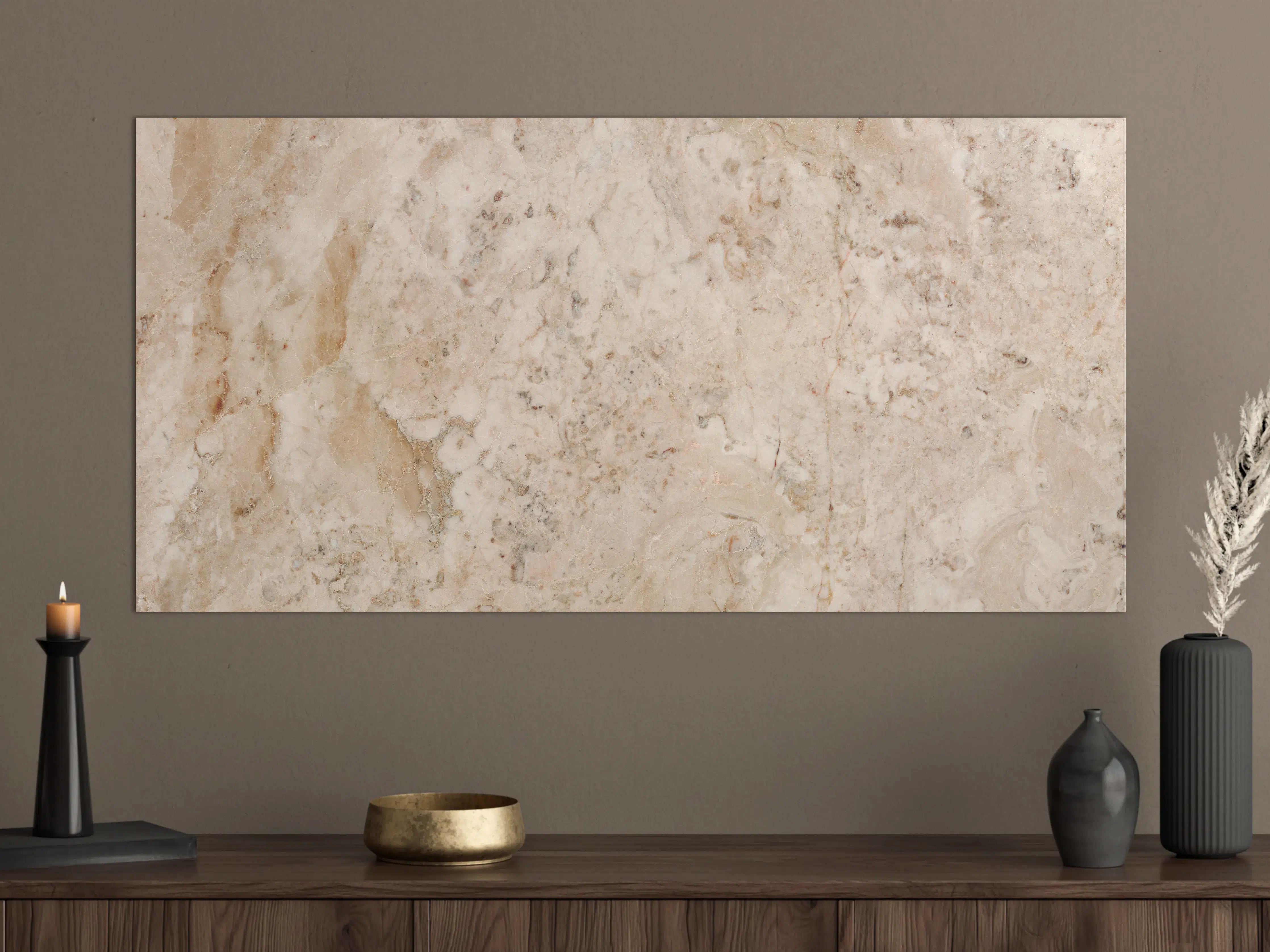 Große Wandbilder - Beige Naturmarmor Stein Textur