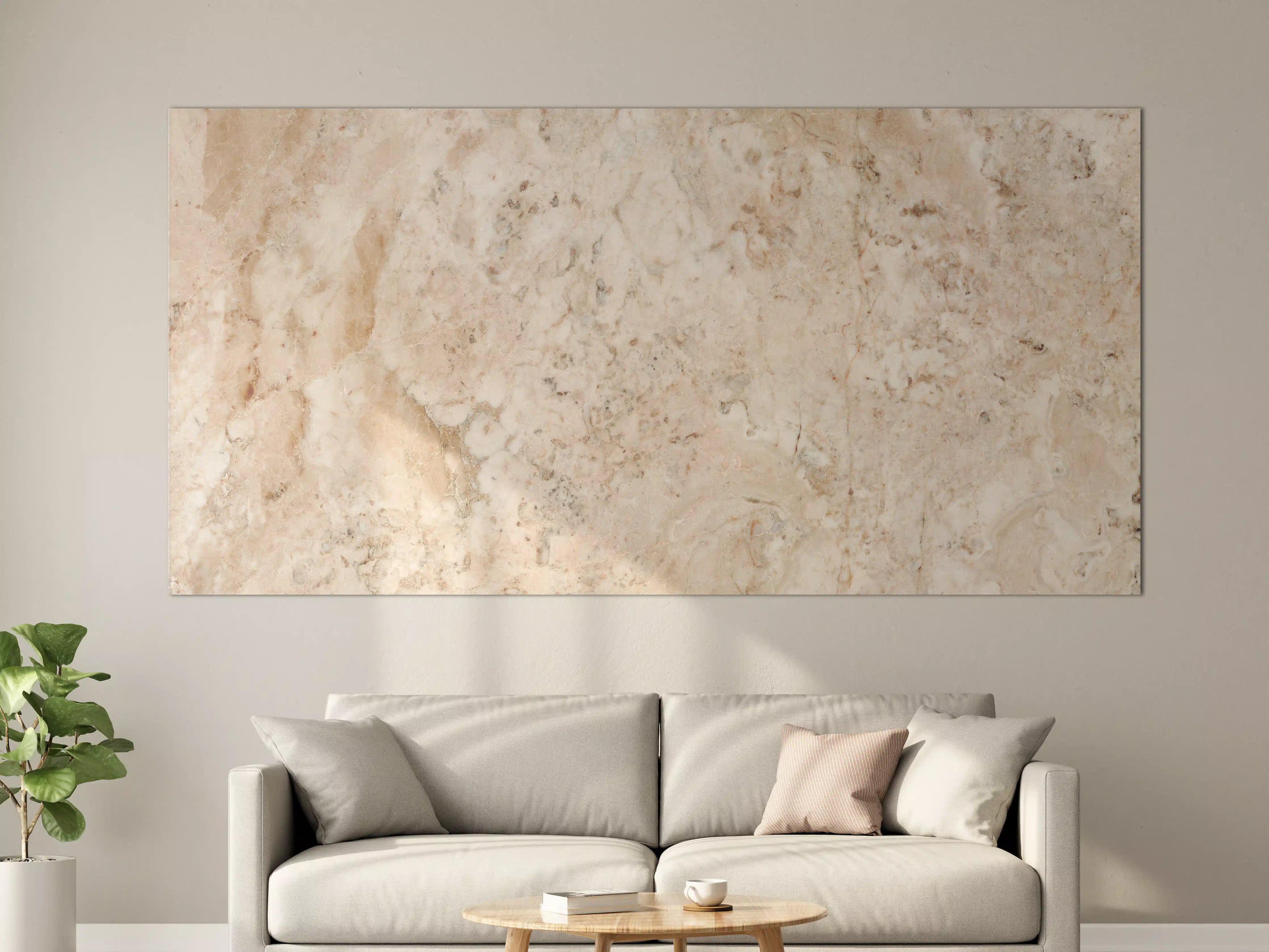 Große Wandbilder - Beige Naturmarmor Stein Textur
