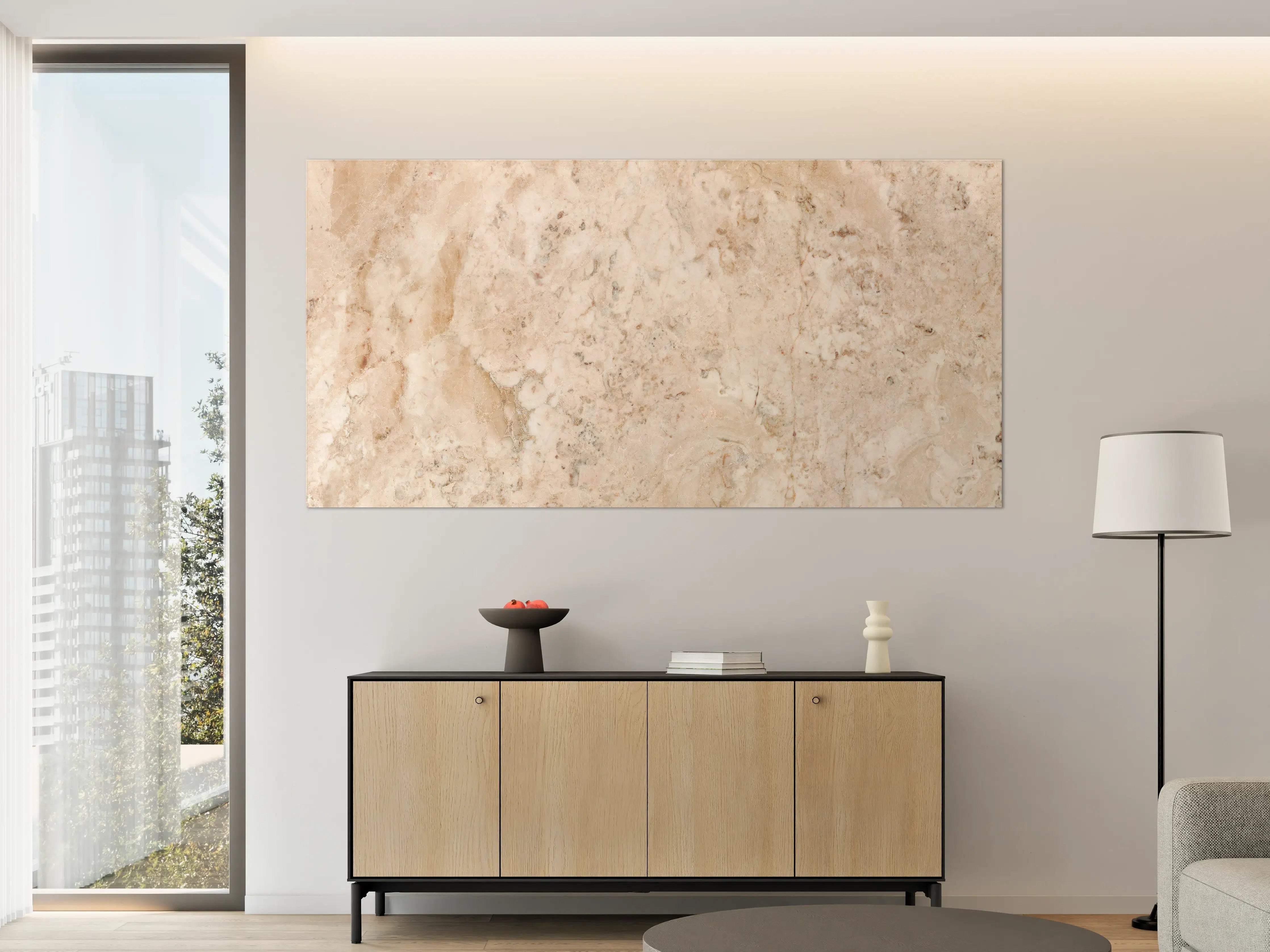 Große Wandbilder - Beige Naturmarmor Stein Textur
