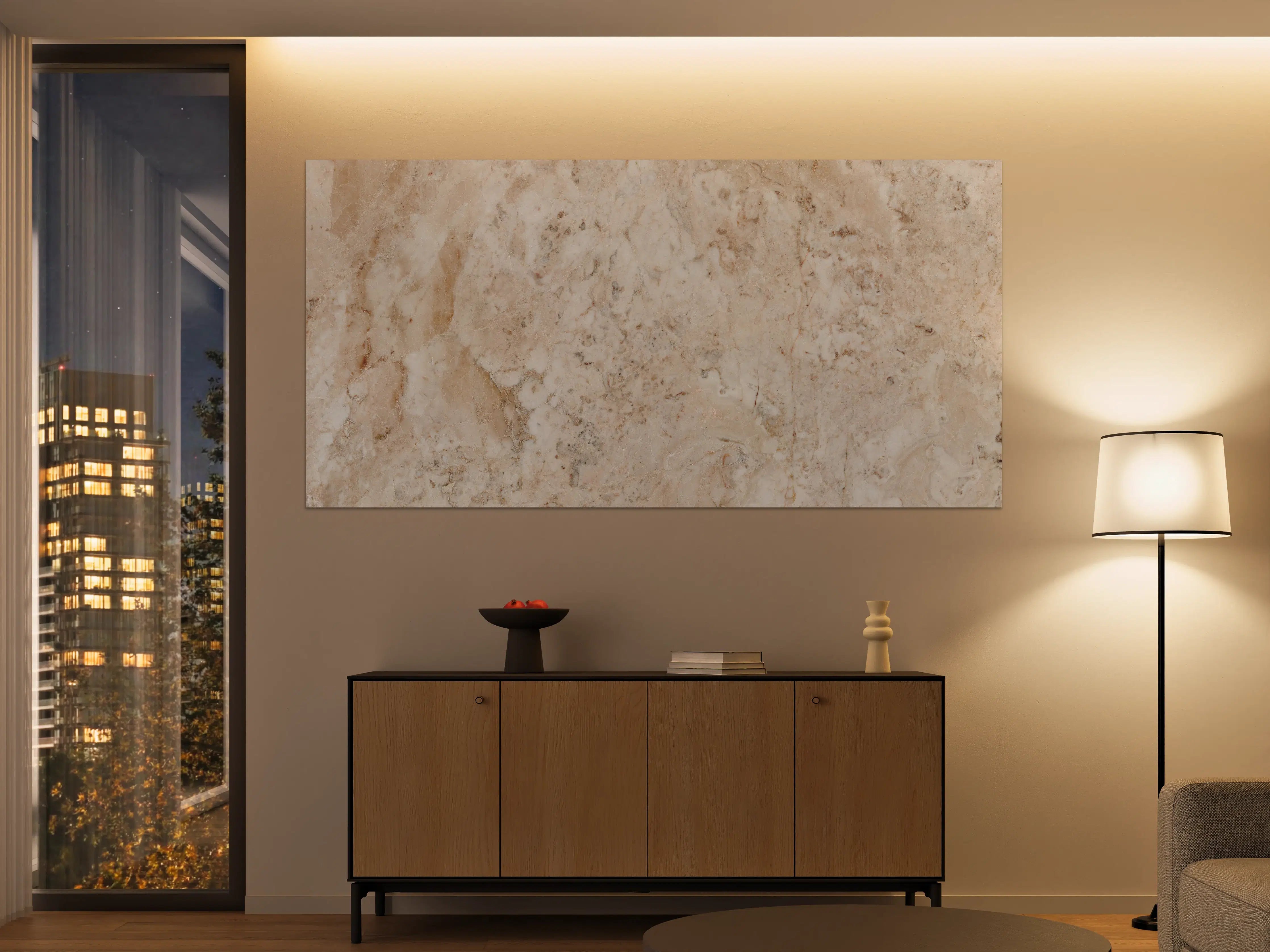 Große Wandbilder - Beige Naturmarmor Stein Textur