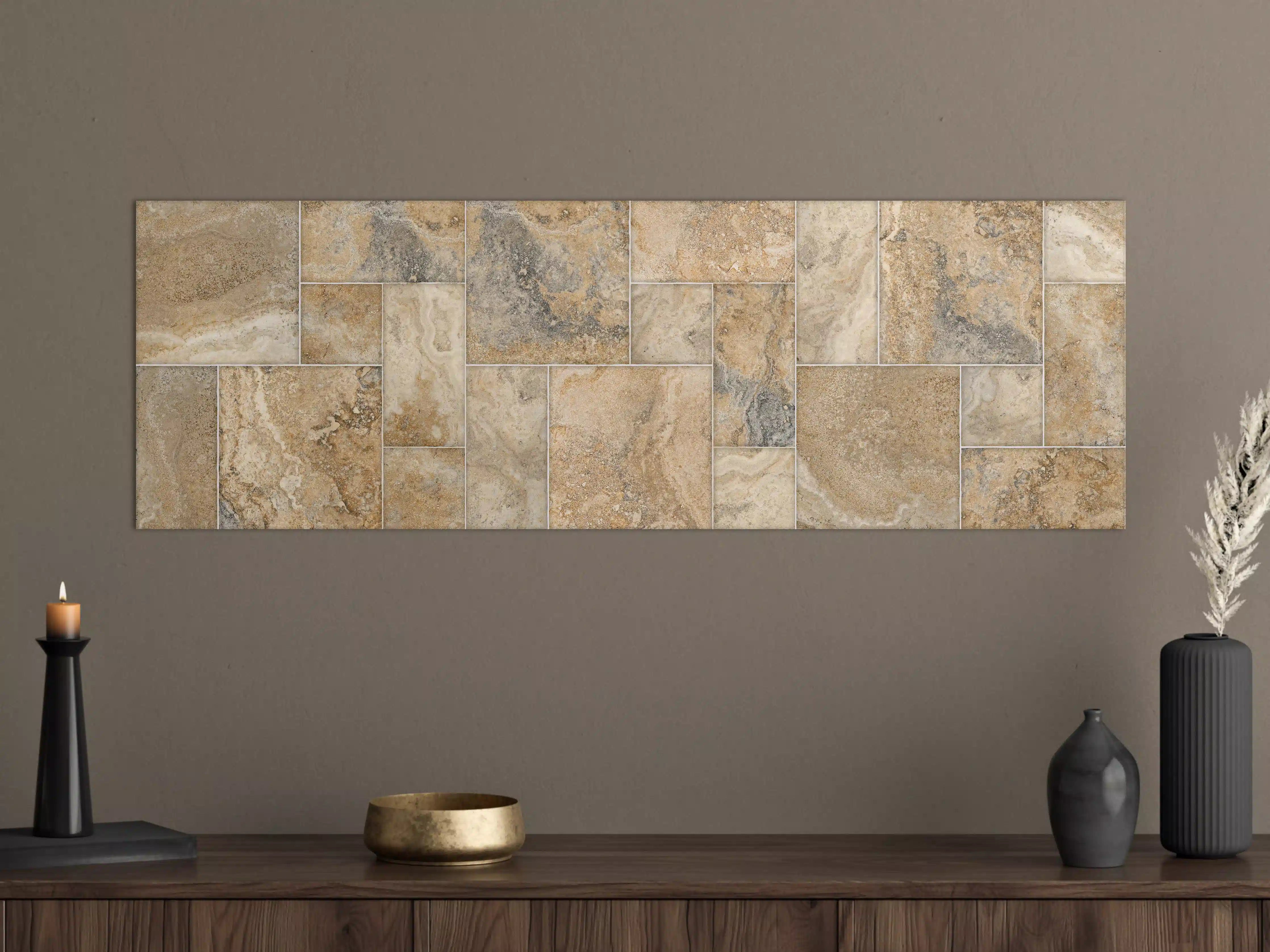 Große Wandbilder - Beige Naturstein Wandtextur