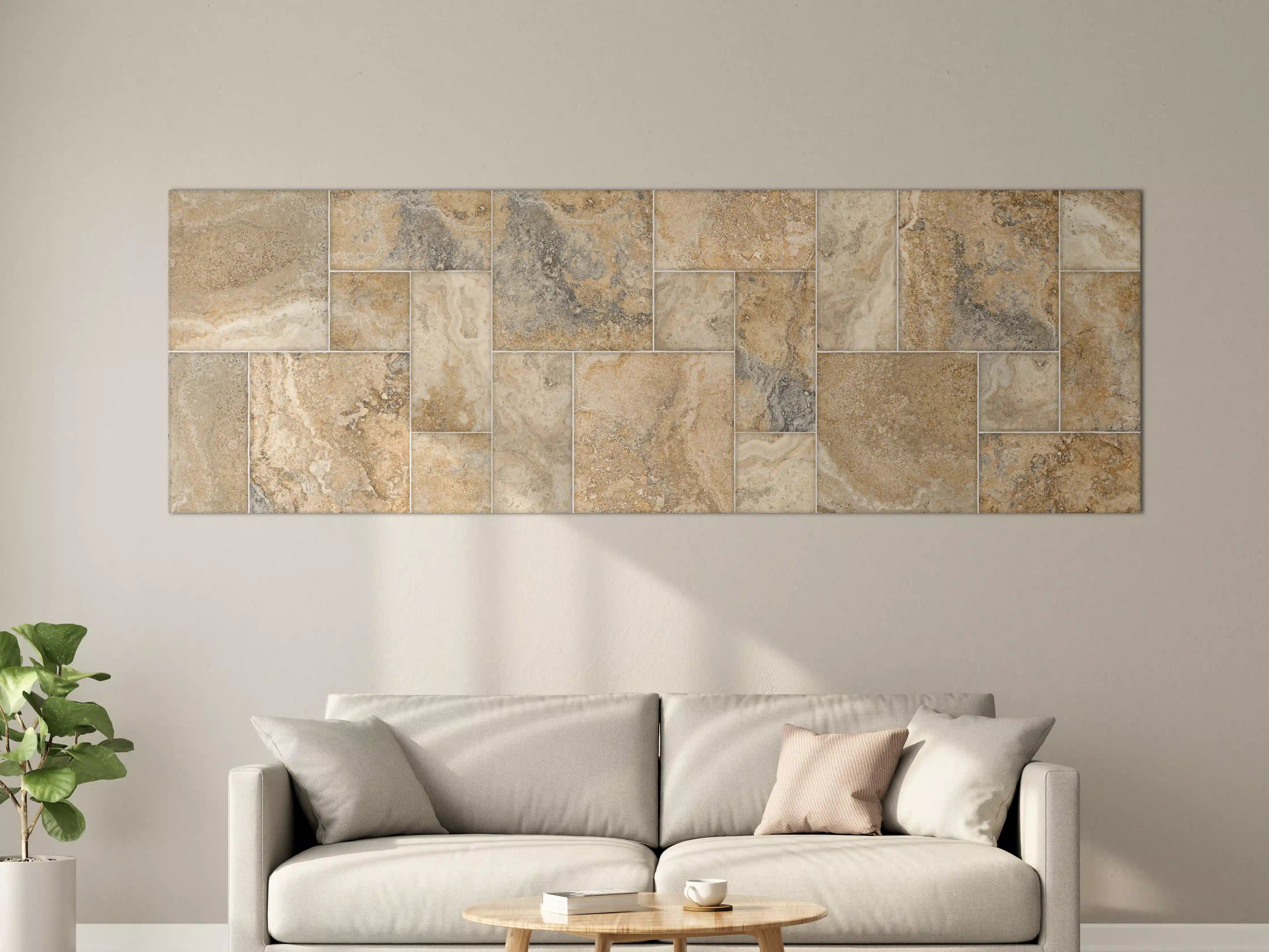 Große Wandbilder - Beige Naturstein Wandtextur
