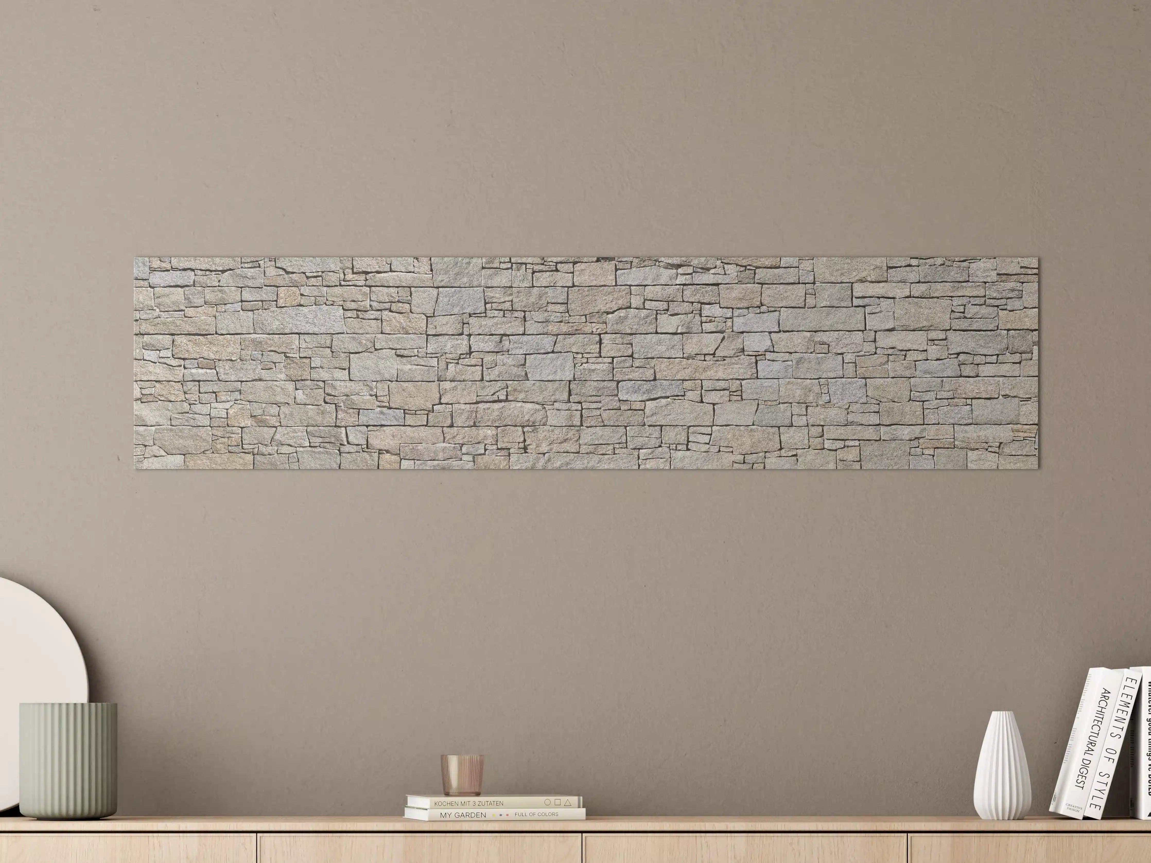 Große Wandbilder - Beige Natursteinmauer Struktur