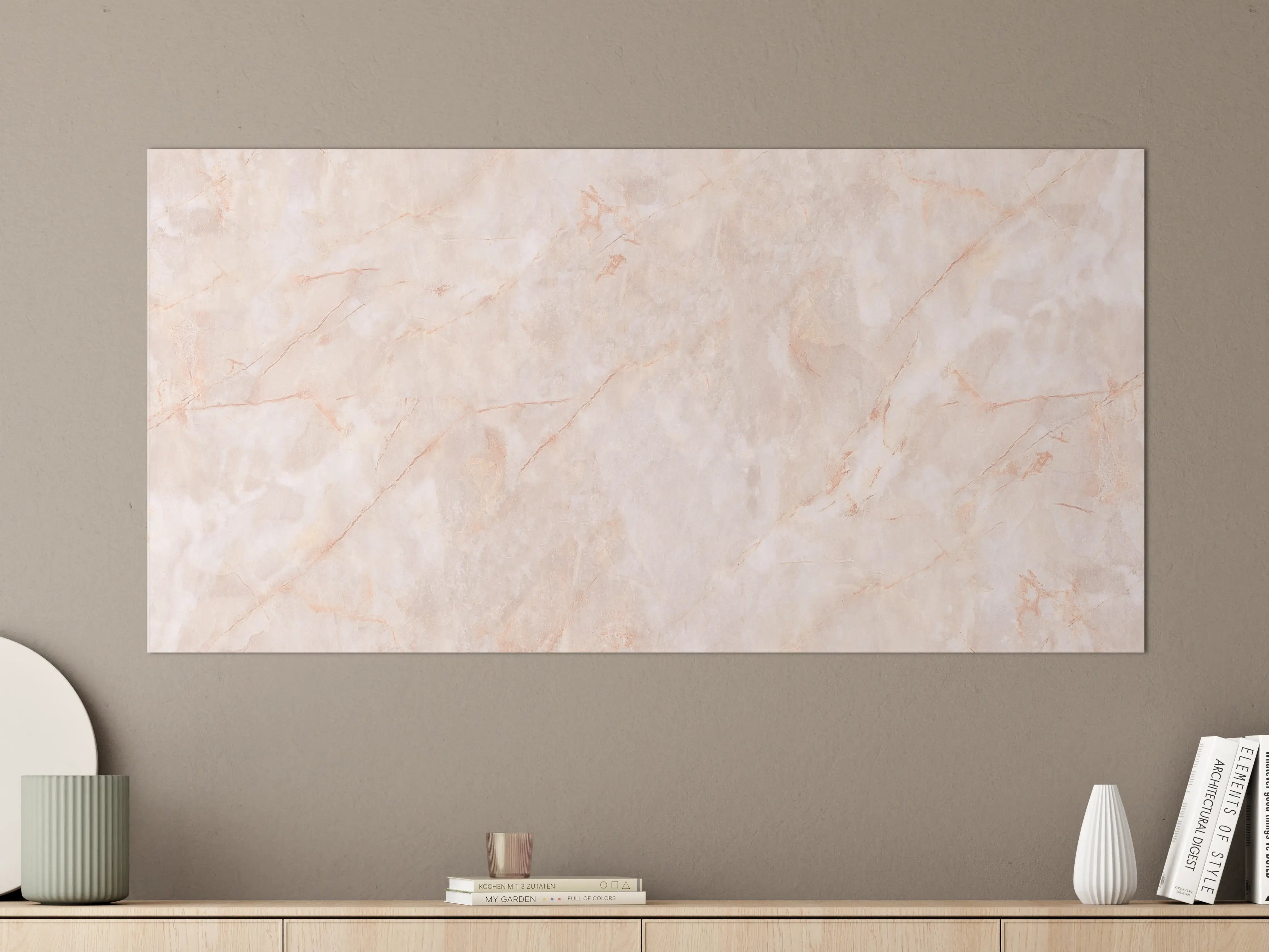 Große Wandbilder - Beige-Rosa Marmorstein