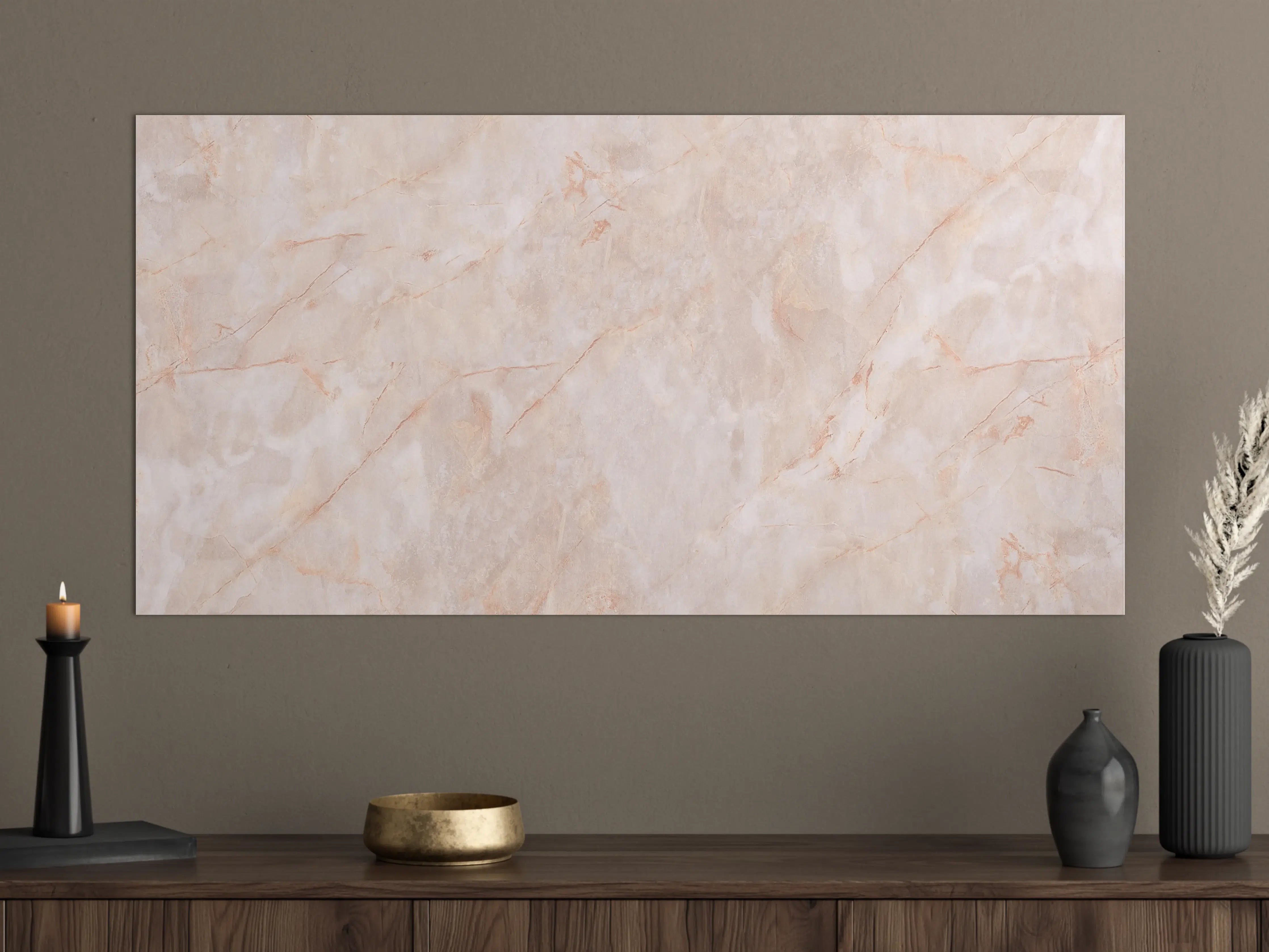 Große Wandbilder - Beige-Rosa Marmorstein