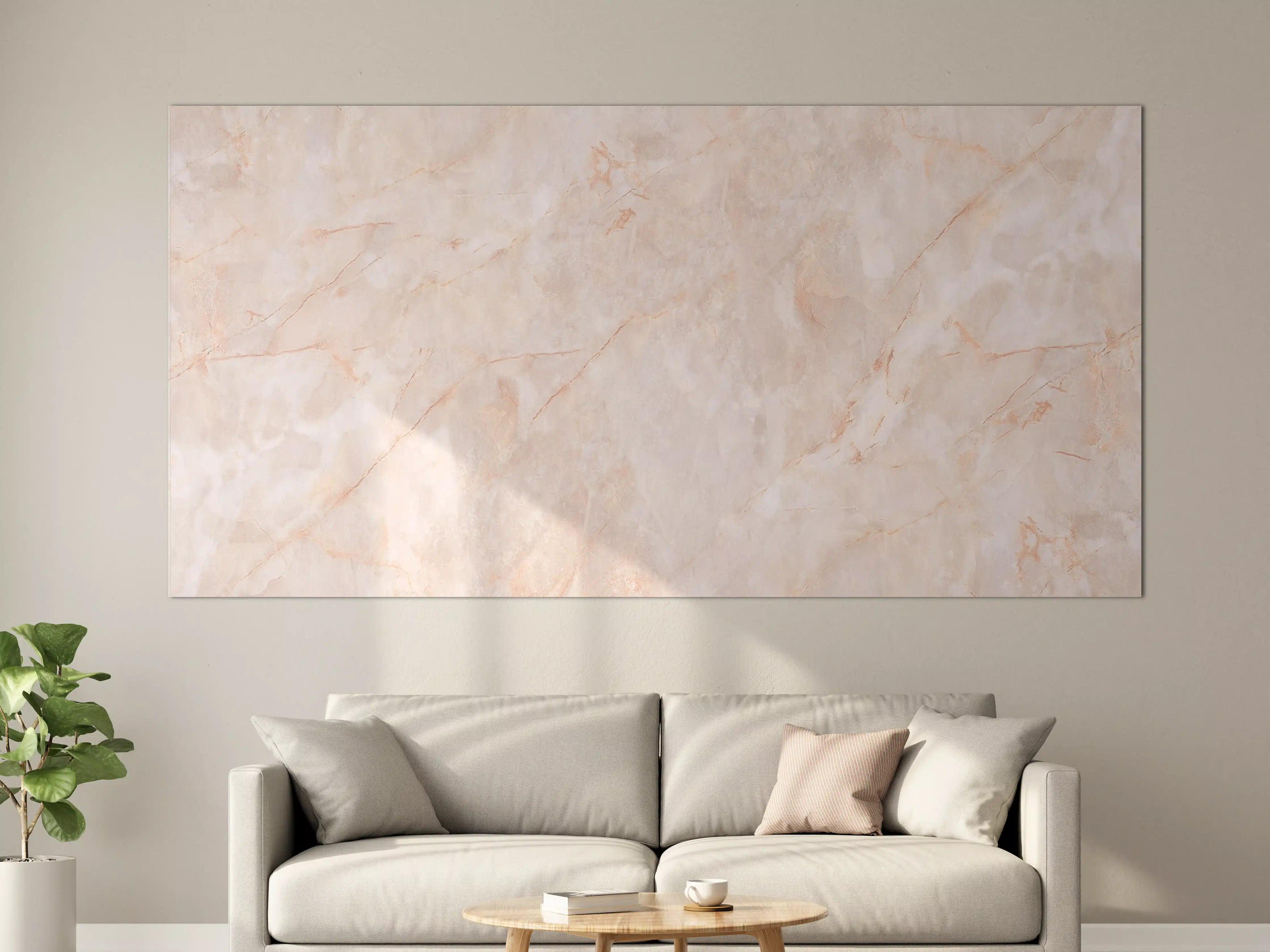 Große Wandbilder - Beige-Rosa Marmorstein