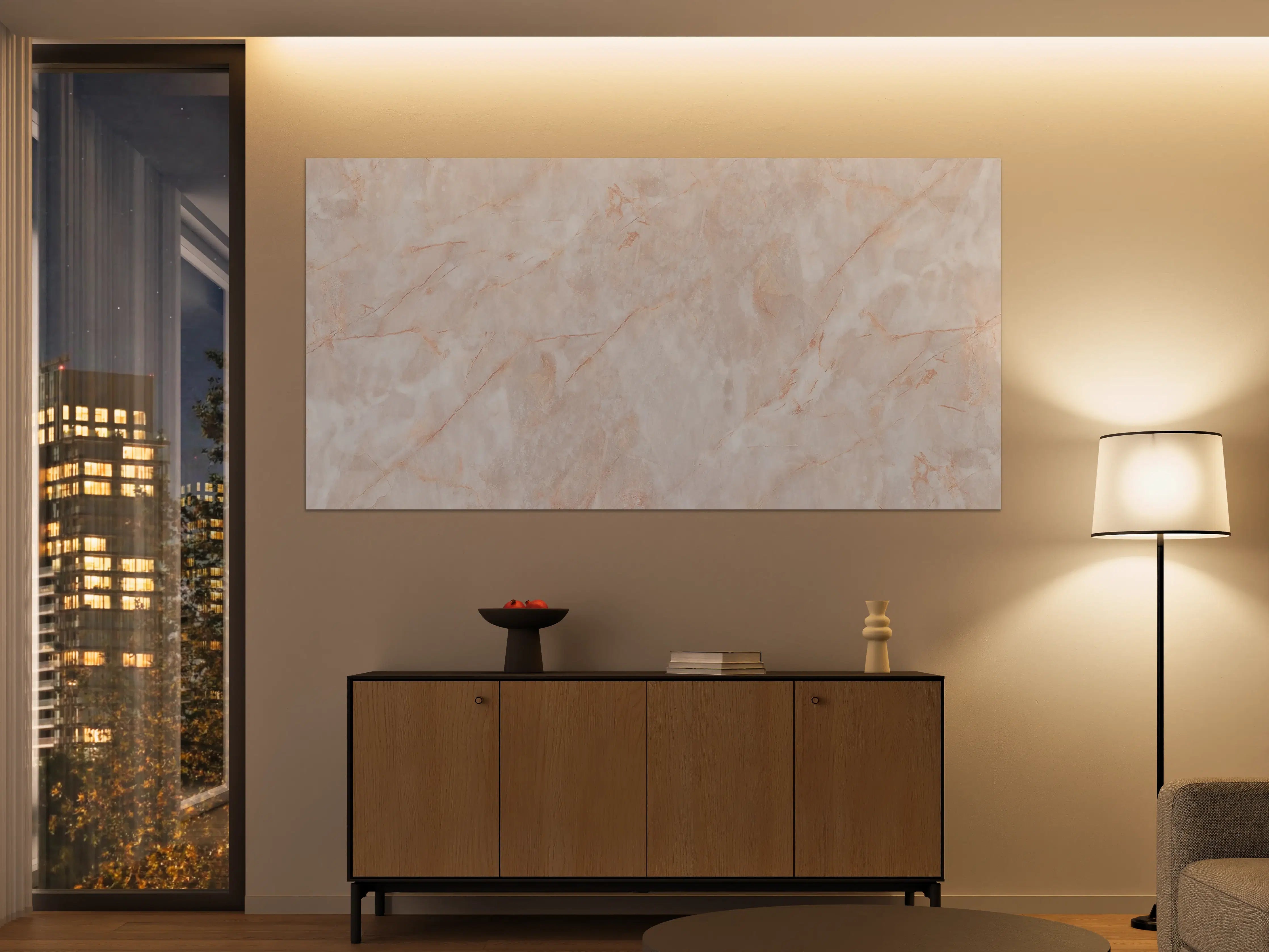 Große Wandbilder - Beige-Rosa Marmorstein